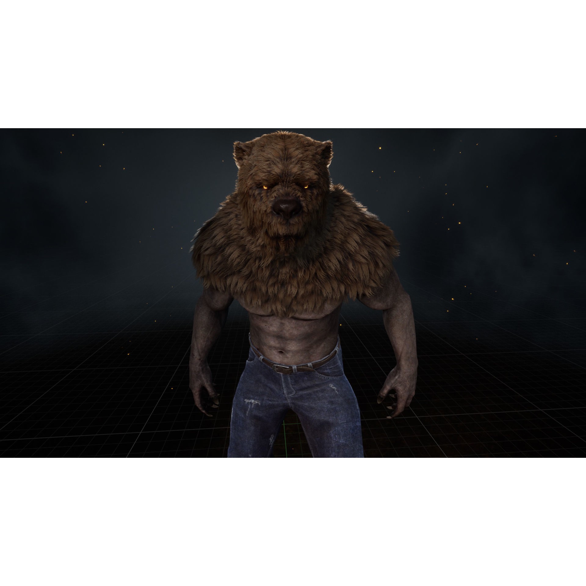 Bear Man 3D Model – Low Poly Game Ready Character with Transformation - View 11