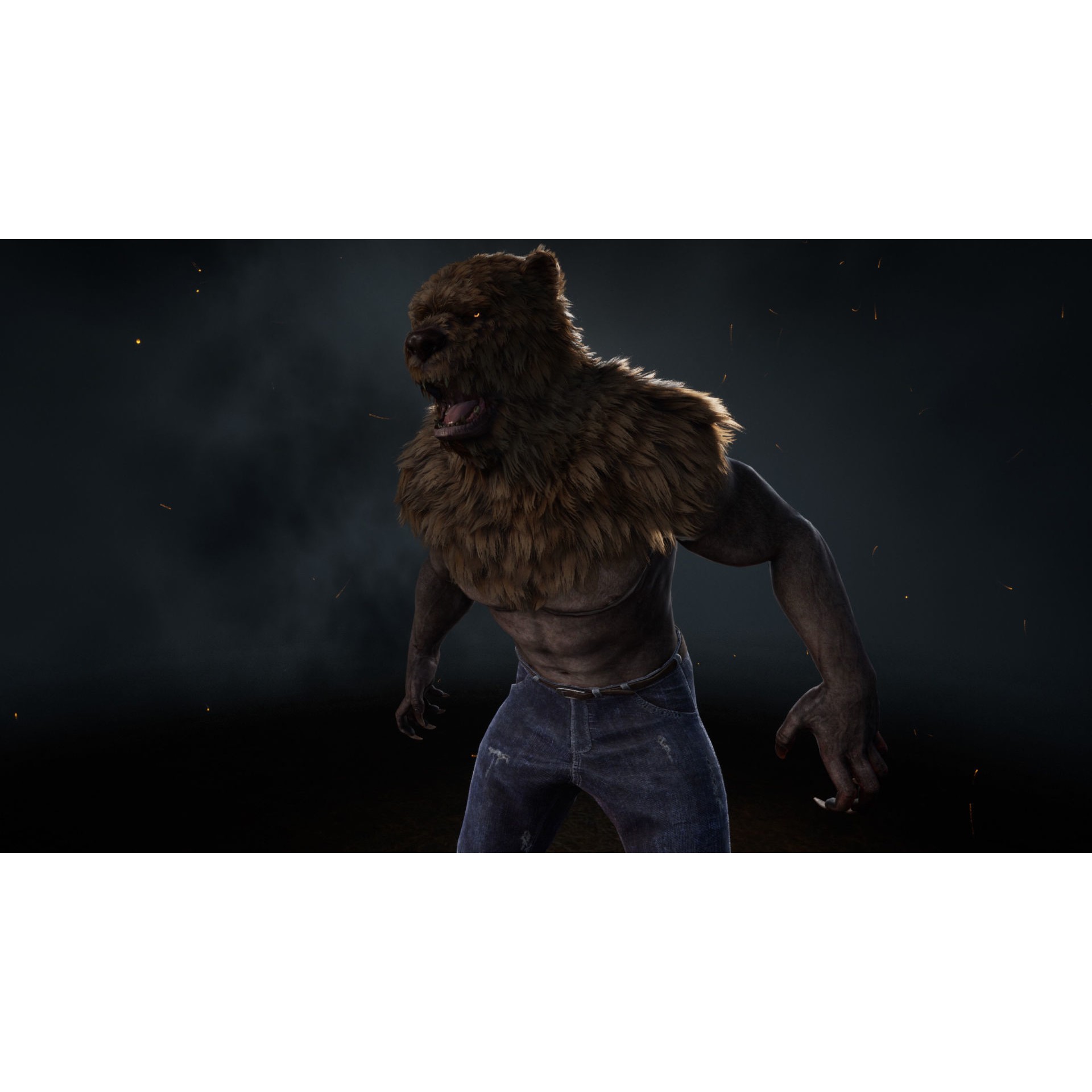 Bear Man 3D Model – Low Poly Game Ready Character with Transformation - View 12