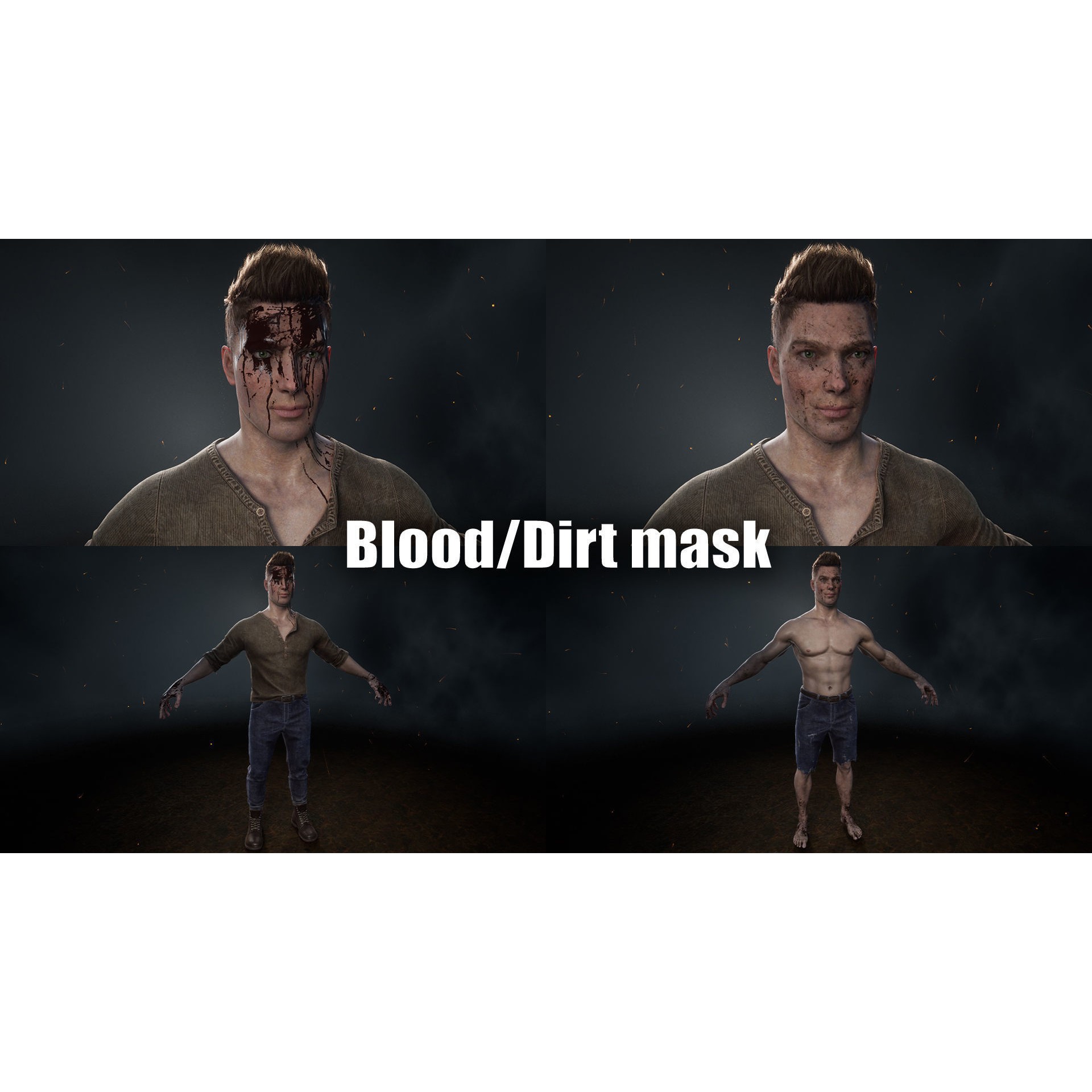 Bear Man 3D Model – Low Poly Game Ready Character with Transformation - View 17
