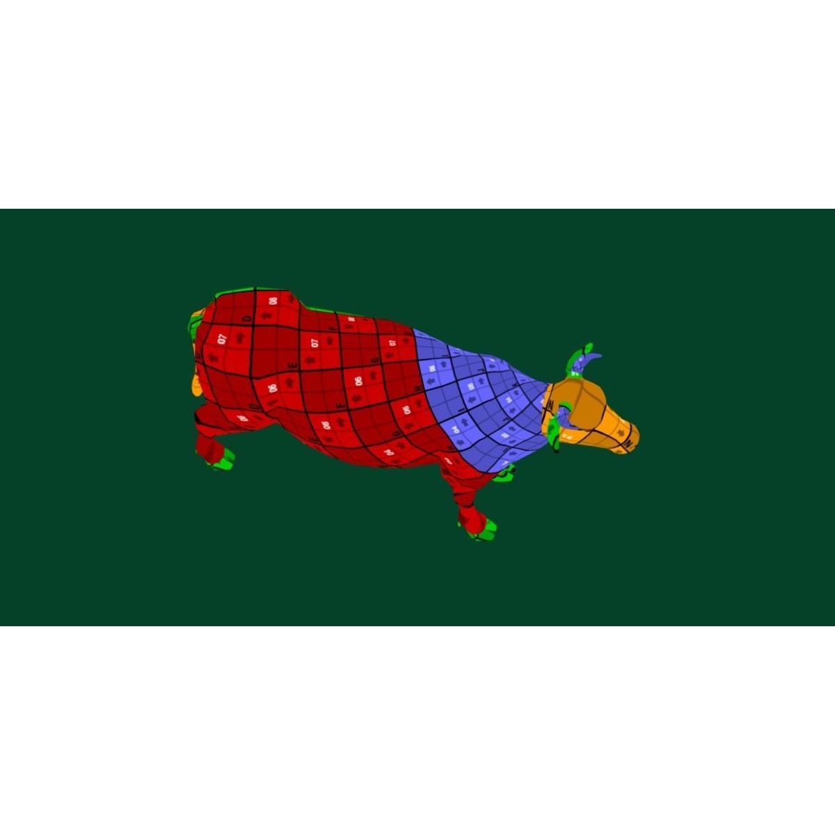 Domestic Cattle Oxen 3D Model – Low Poly Game Asset, FBX, PBR Textures - View 14