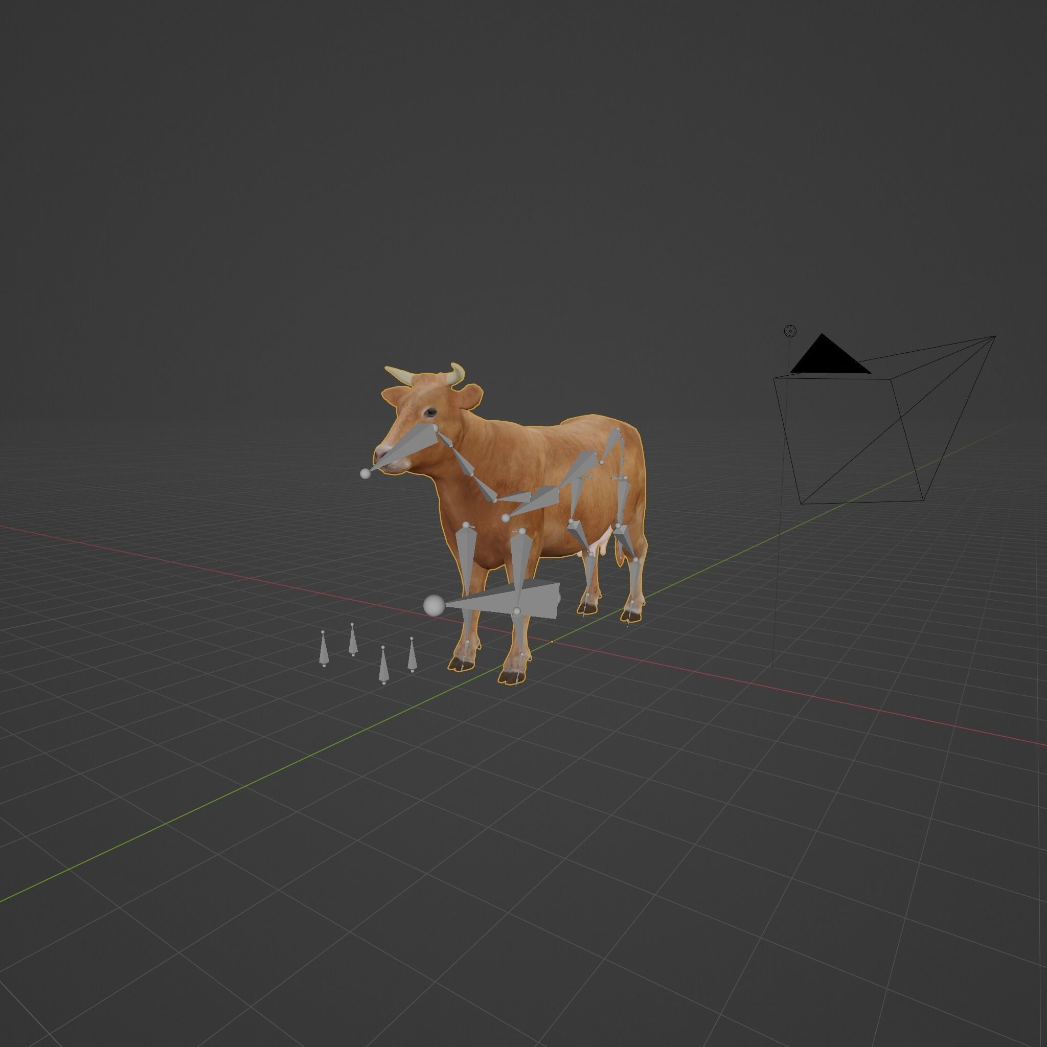 Domestic Cattle Oxen 3D Model – Low Poly Game Asset, FBX, PBR Textures - View 3