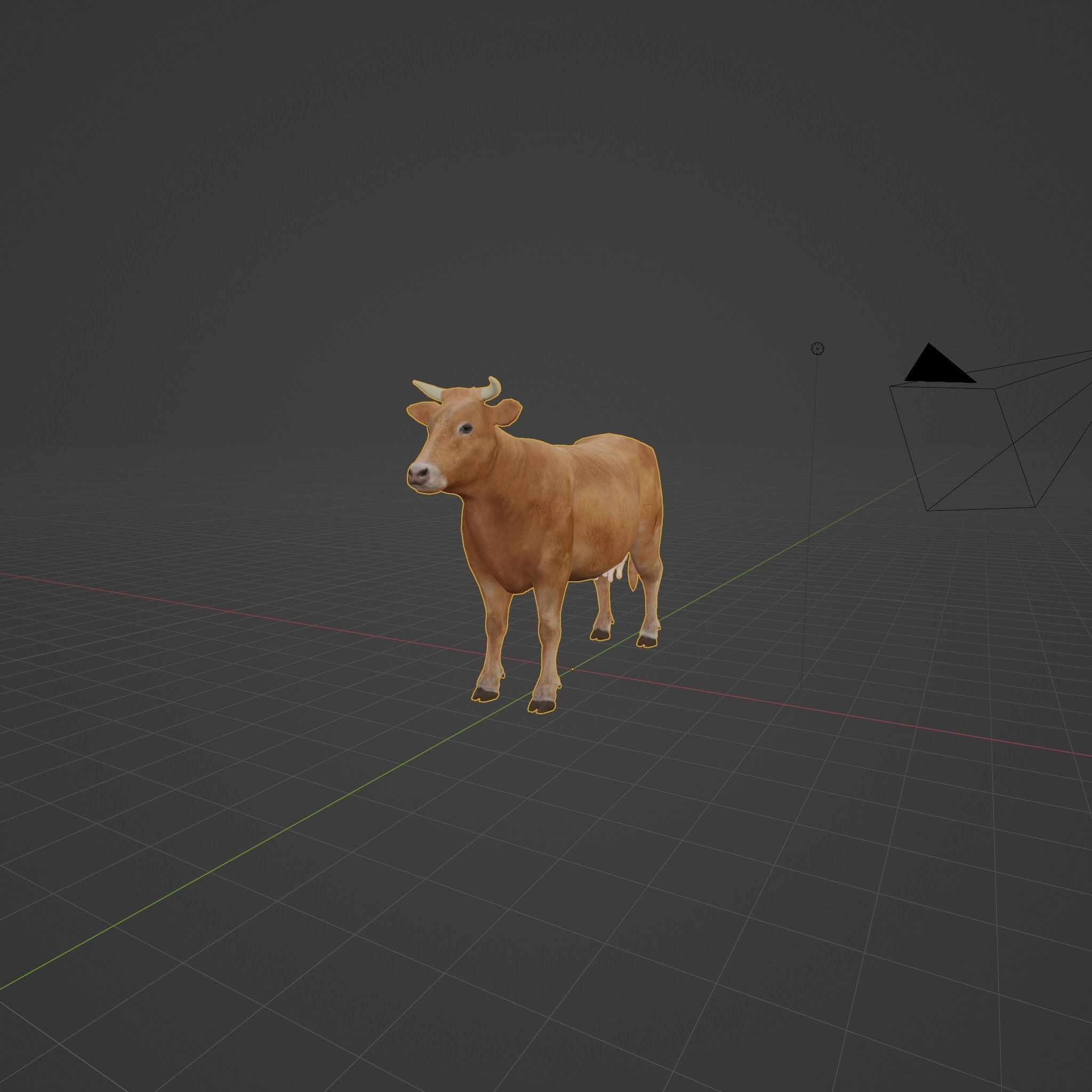 Domestic Cattle Oxen 3D Model – Low Poly Game Asset, FBX, PBR Textures - View 4