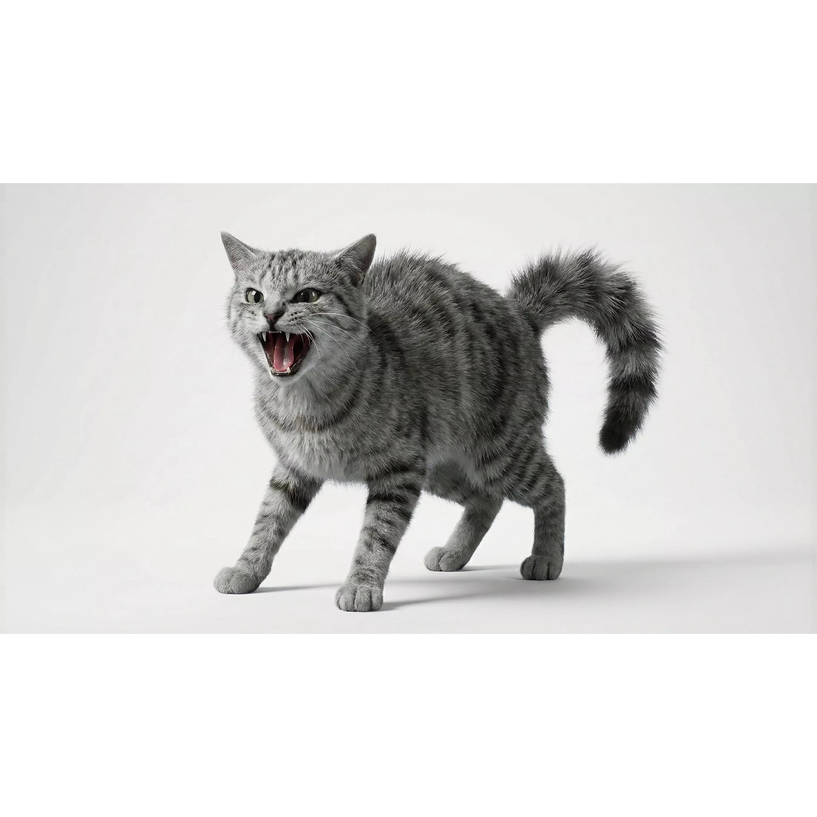 Tabby Cat 3D Model – Rigged Animated Fur, Blender, Game-Ready - View 3