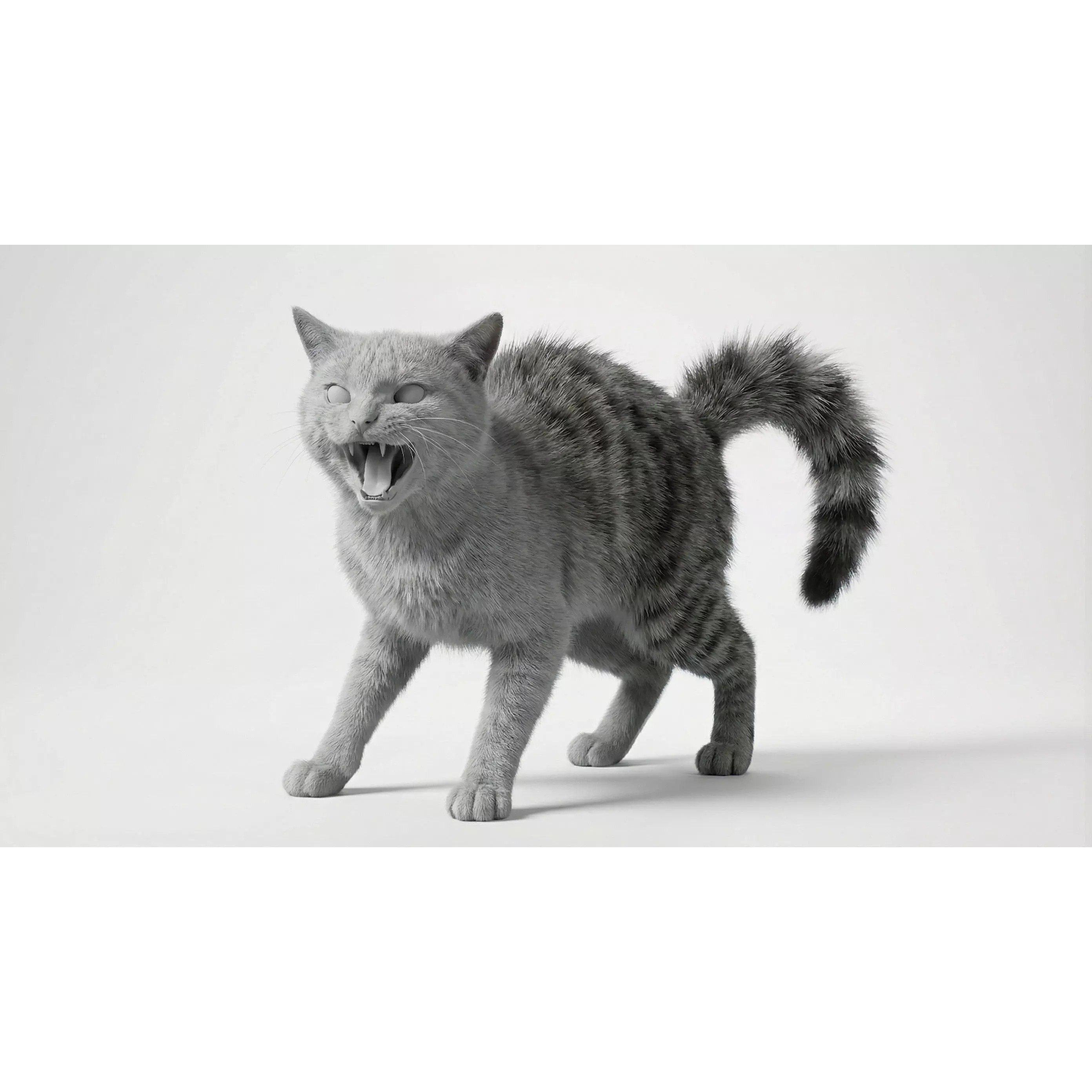 Tabby Cat 3D Model – Rigged Animated Fur, Blender, Game-Ready - View 4