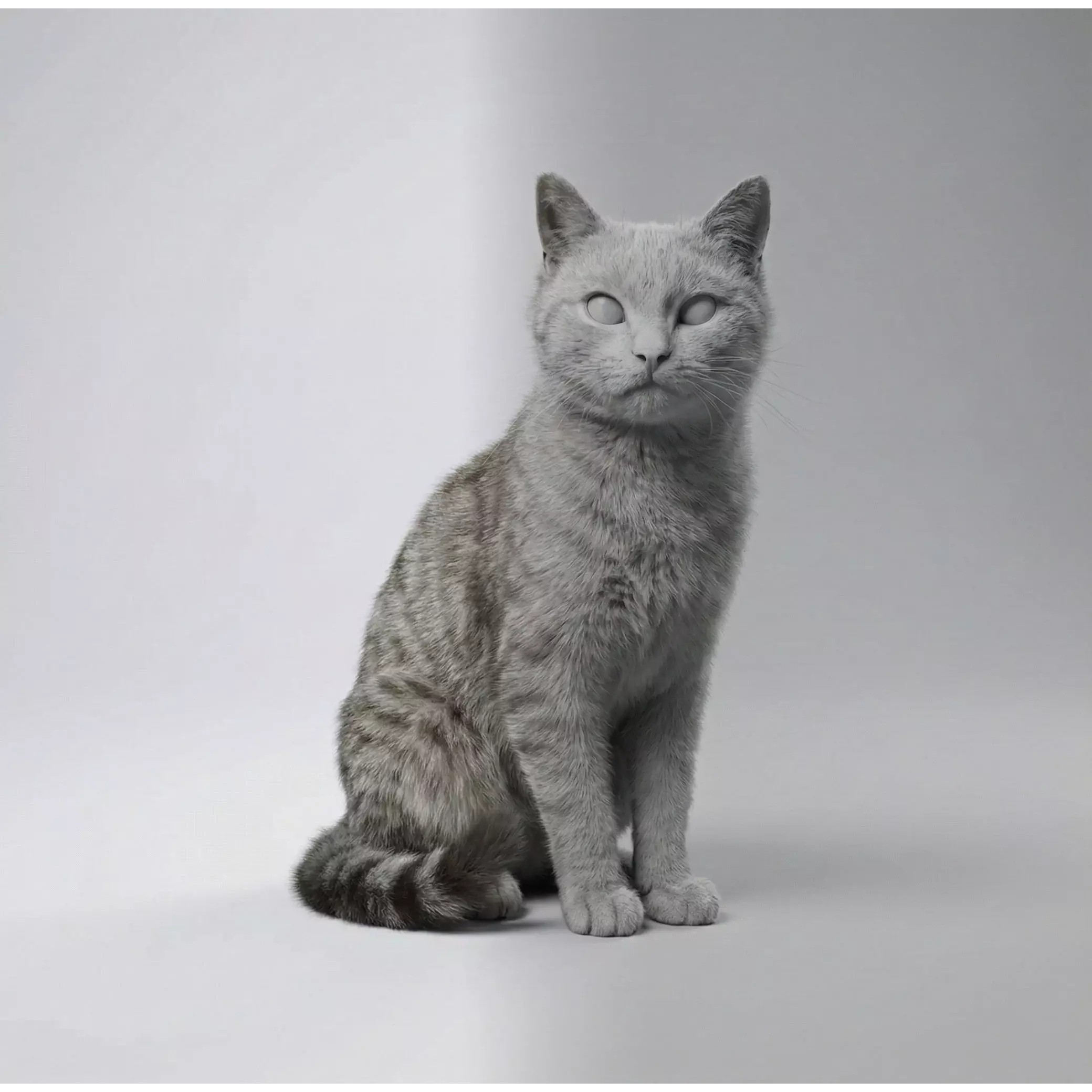 Tabby Cat 3D Model – Rigged Animated Fur, Blender, Game-Ready - View 9