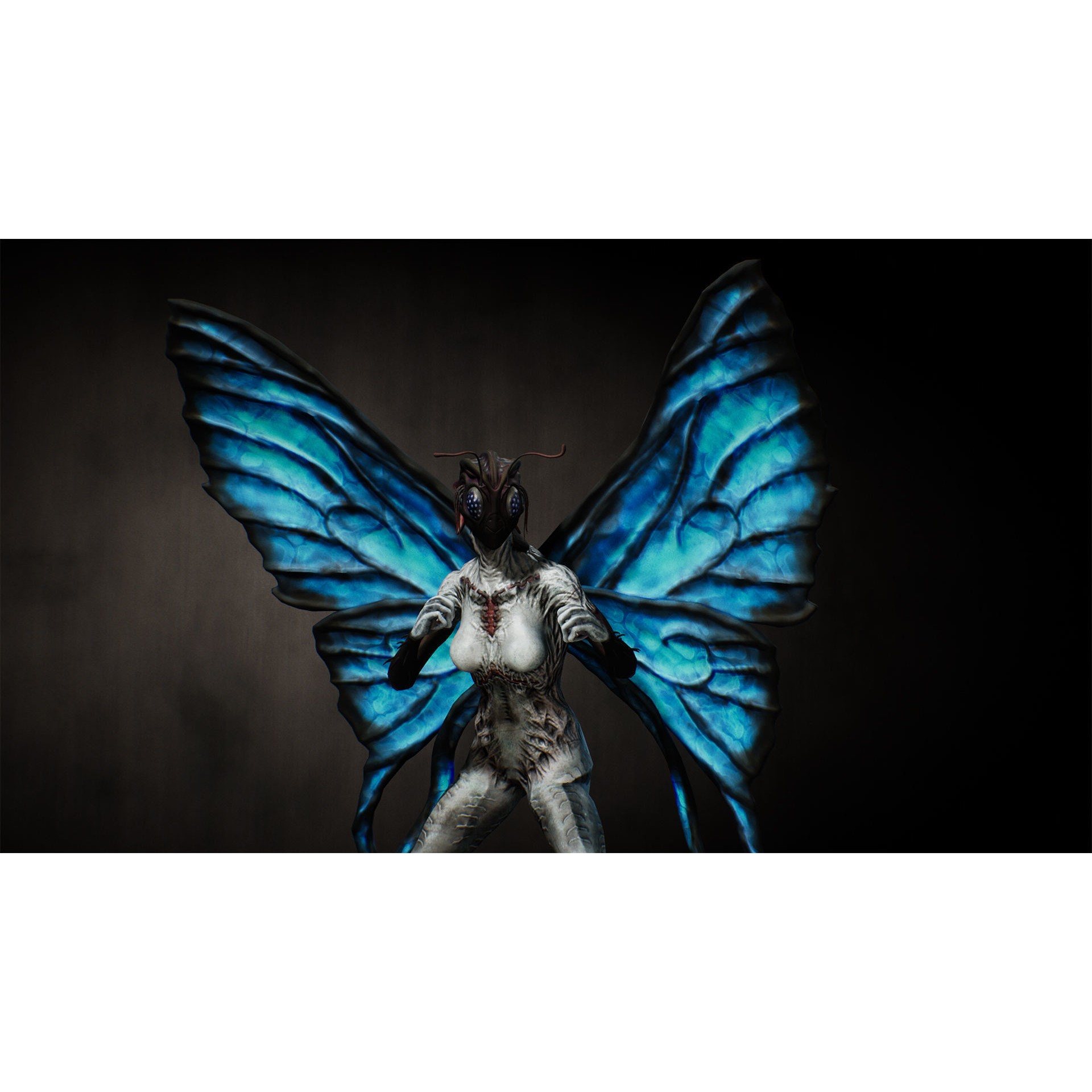 Butterfly Woman 3D Model – Low Poly Rigged Character with PBR Textures - View 14