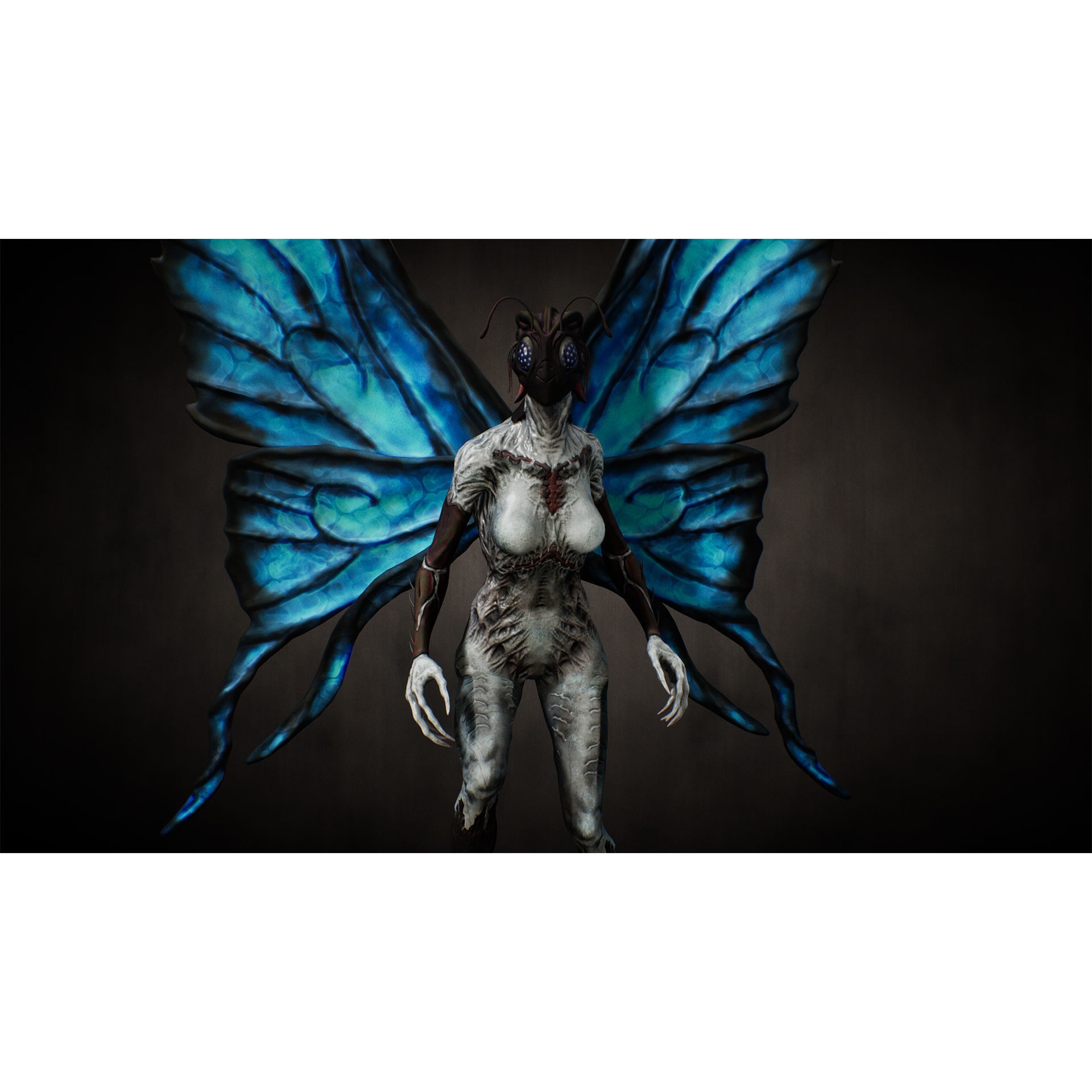 Butterfly Woman 3D Model – Low Poly Rigged Character with PBR Textures - View 16