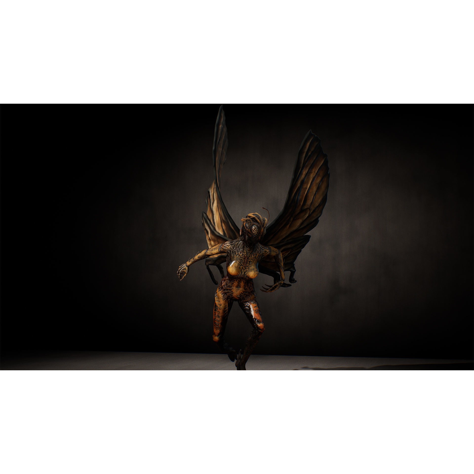 Butterfly Woman 3D Model – Low Poly Rigged Character with PBR Textures - View 19