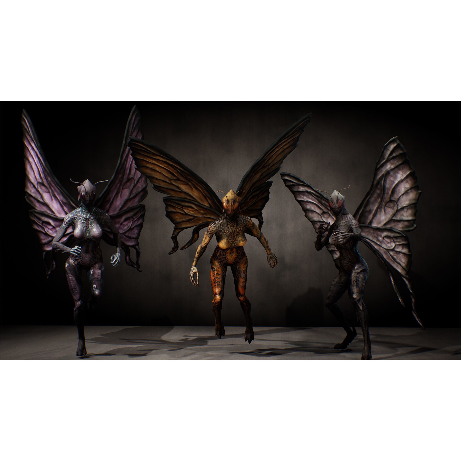 Butterfly Woman 3D Model – Low Poly Rigged Character with PBR Textures - View 3