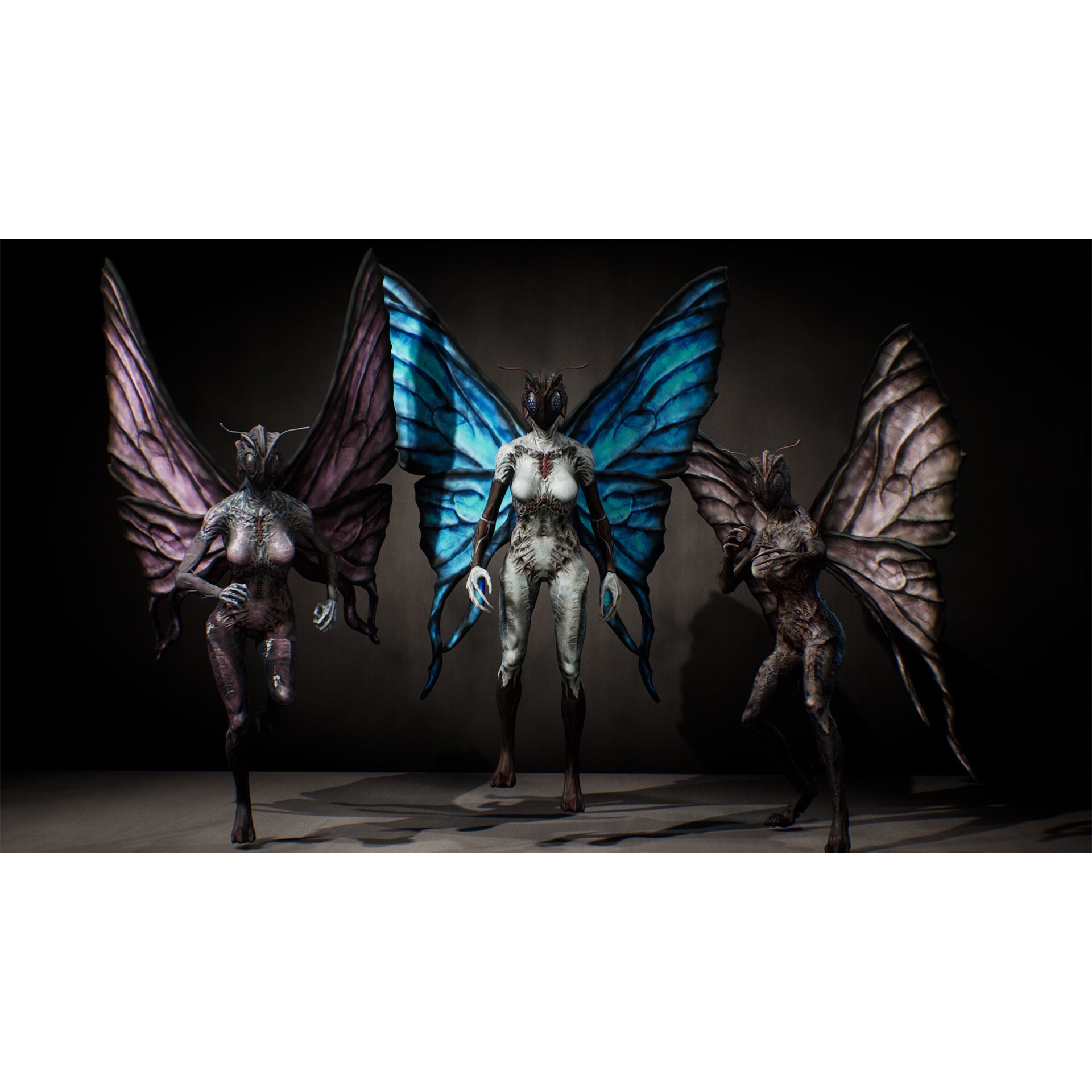 Butterfly Woman 3D Model – Low Poly Rigged Character with PBR Textures - View 4