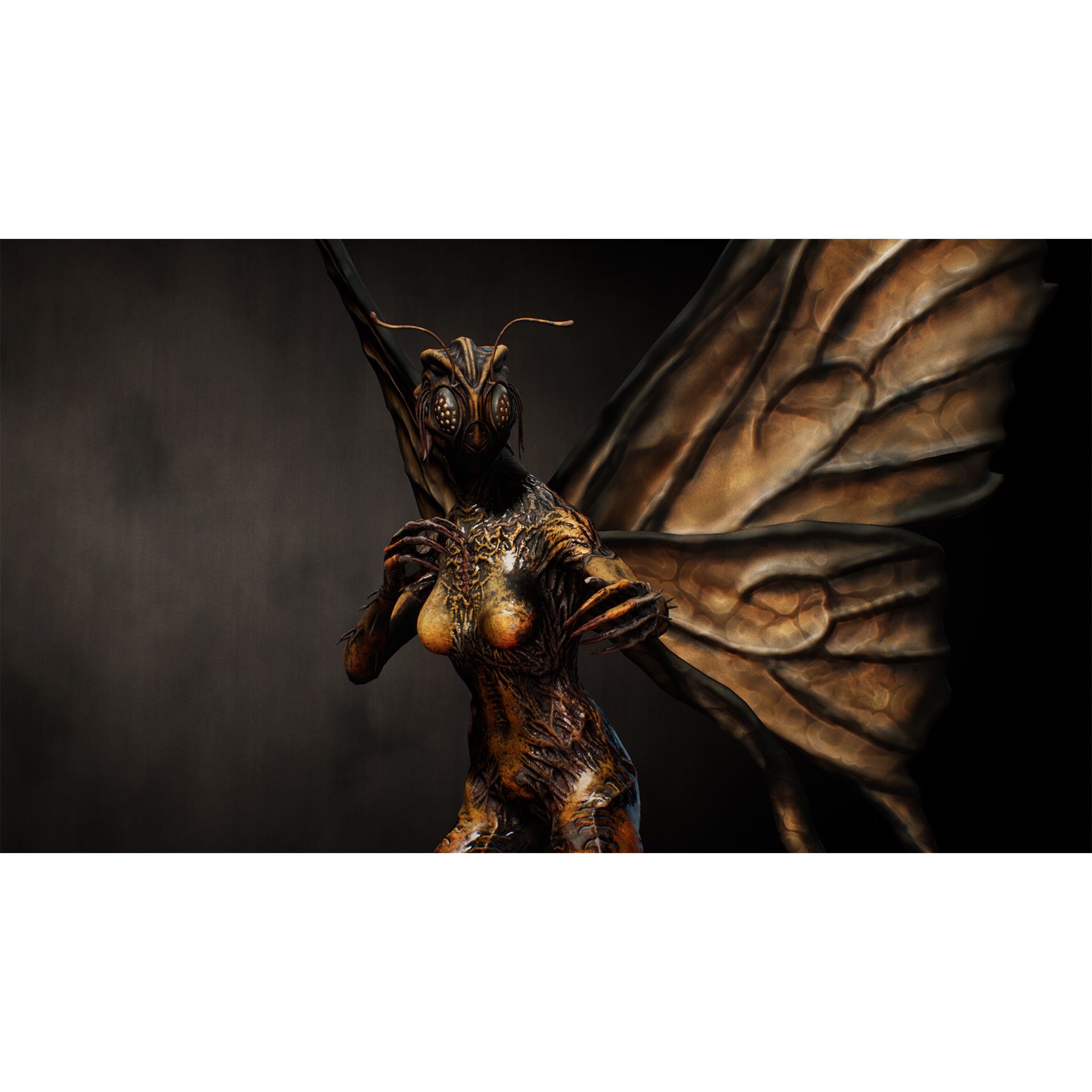 Butterfly Woman 3D Model – Low Poly Rigged Character with PBR Textures - View 6