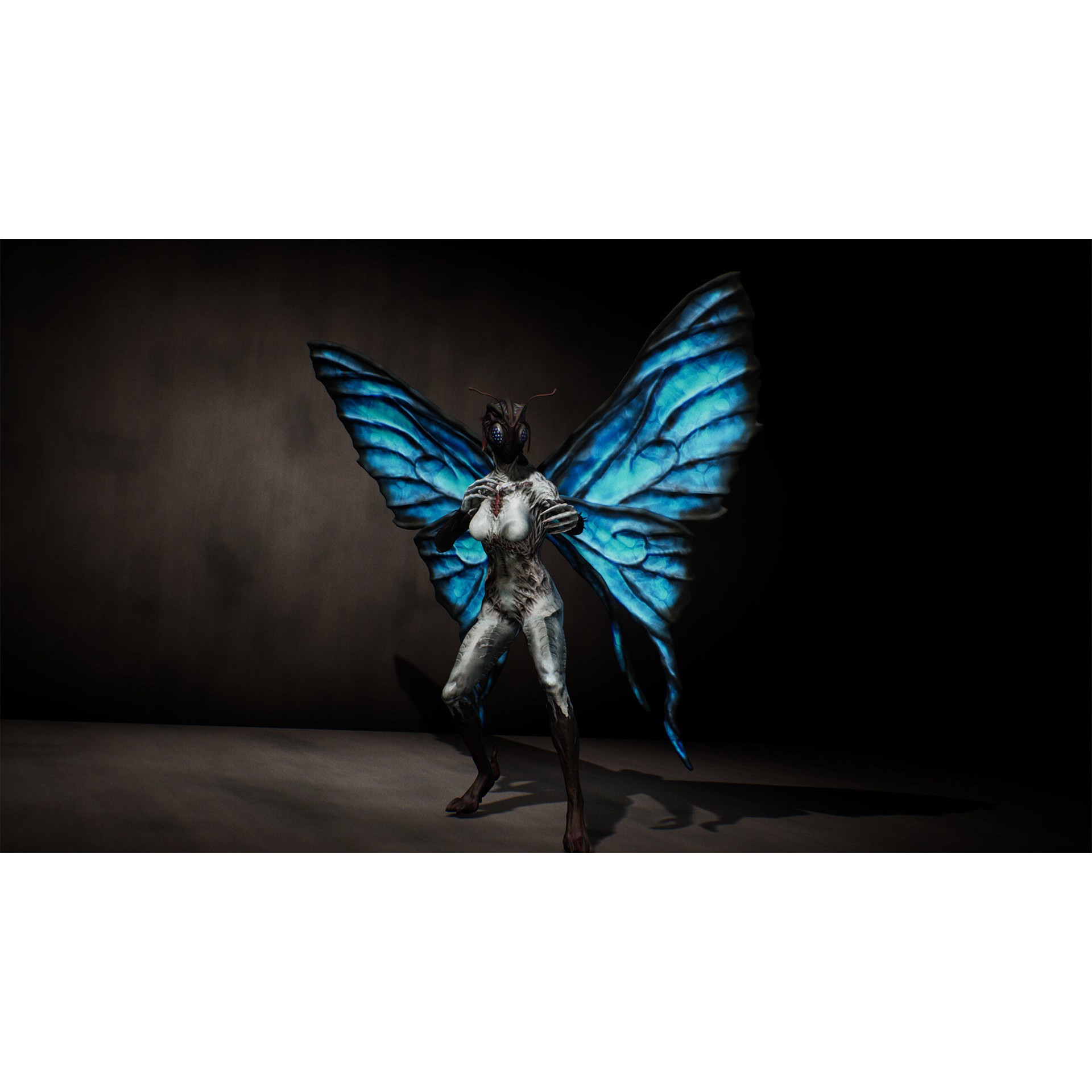 Butterfly Woman 3D Model – Low Poly Rigged Character with PBR Textures - View 7