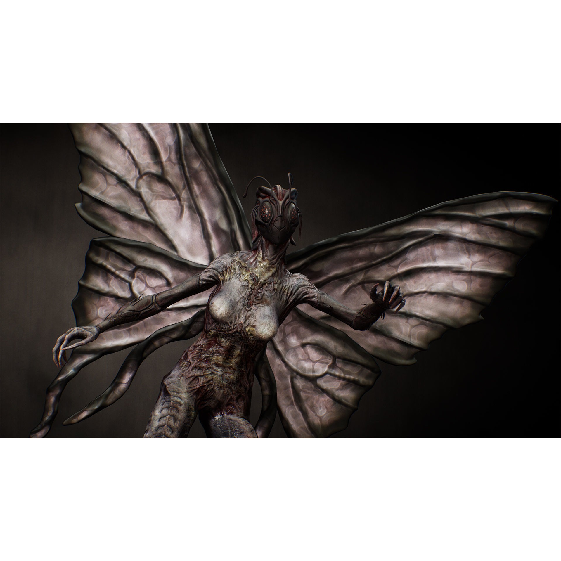 Butterfly Woman 3D Model – Low Poly Rigged Character with PBR Textures - View 9