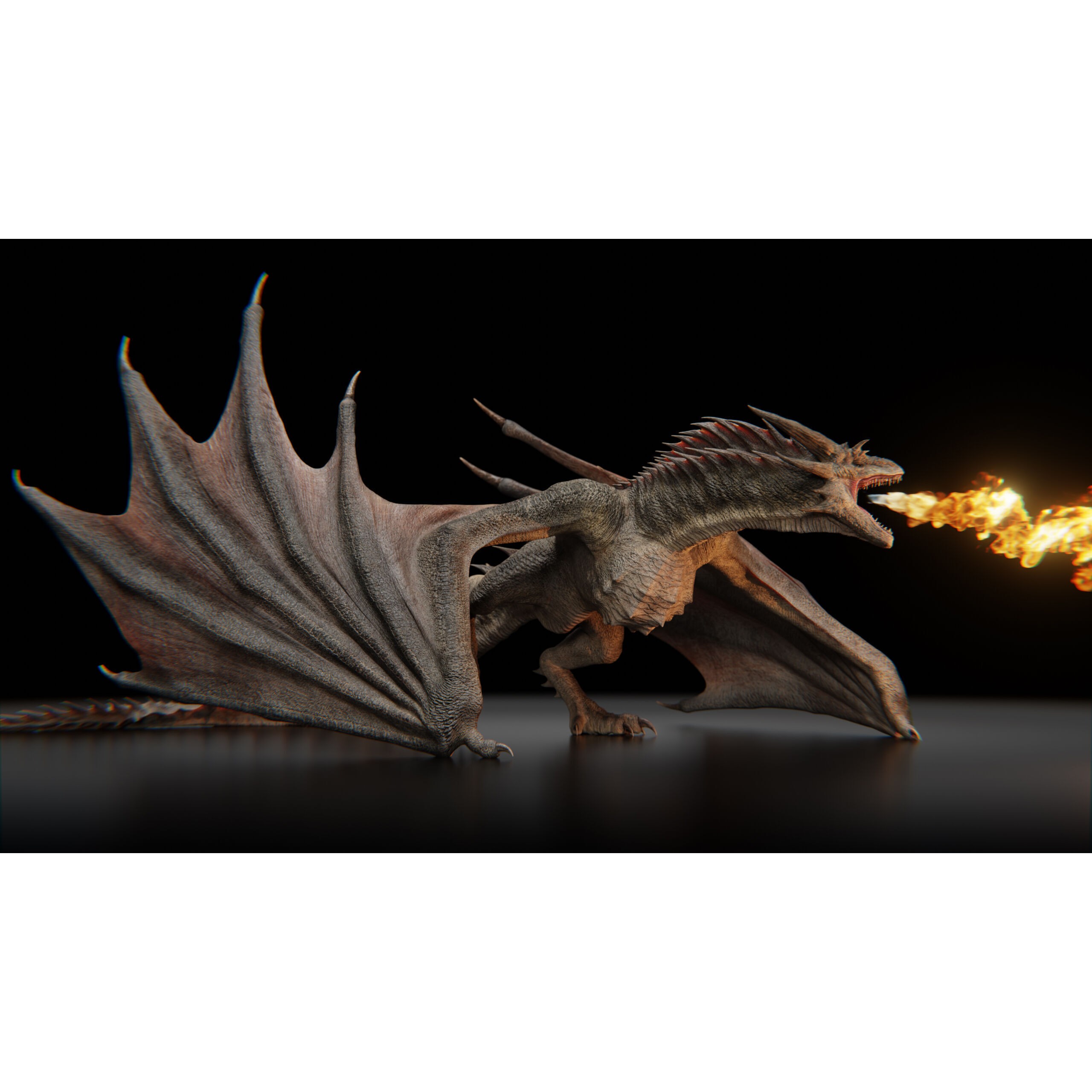 Vyrethorn Dragon 3D Model – Low Poly Rigged Creature, FBX & Blender