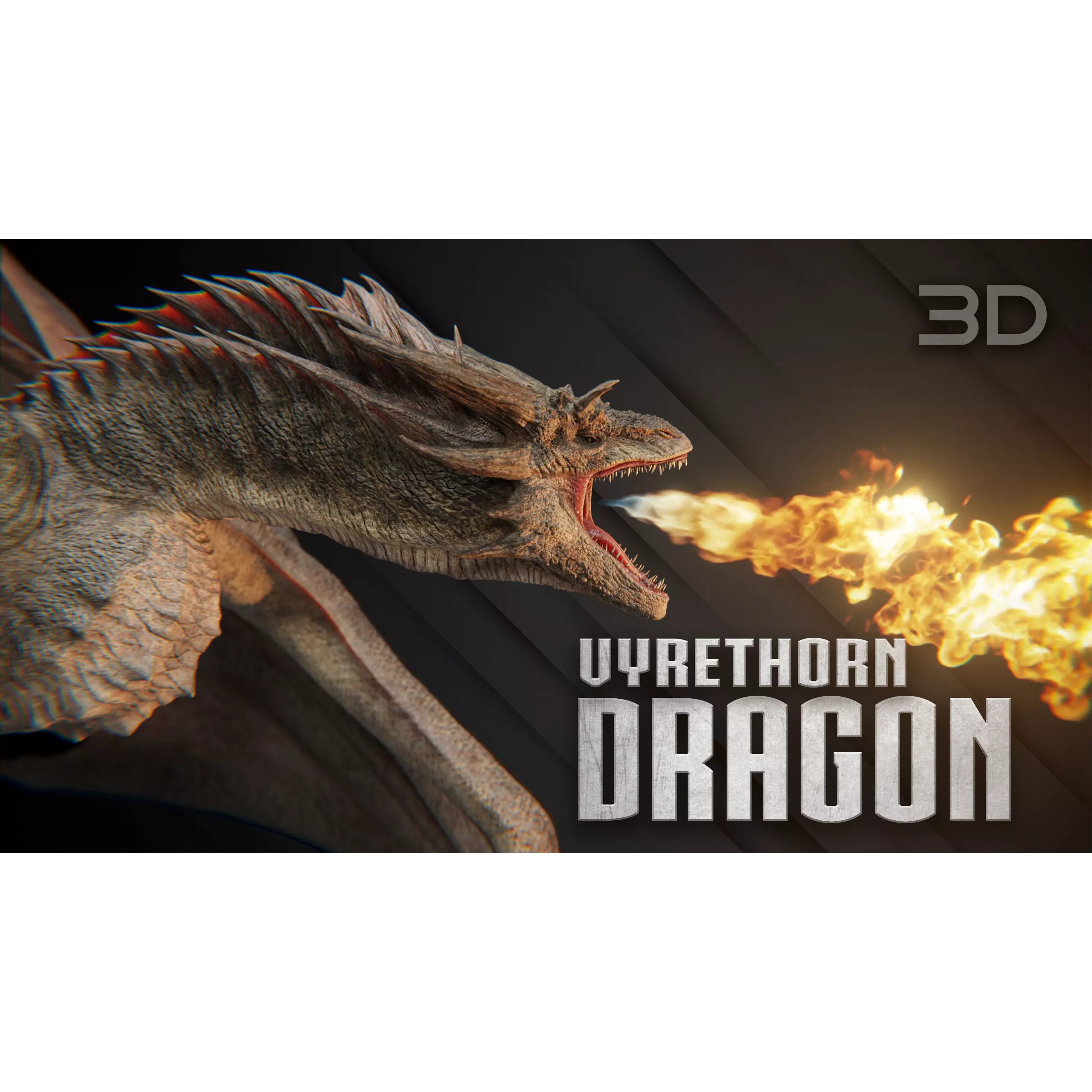 Vyrethorn Dragon 3D Model – Low Poly Rigged Creature, FBX & Blender - View 2