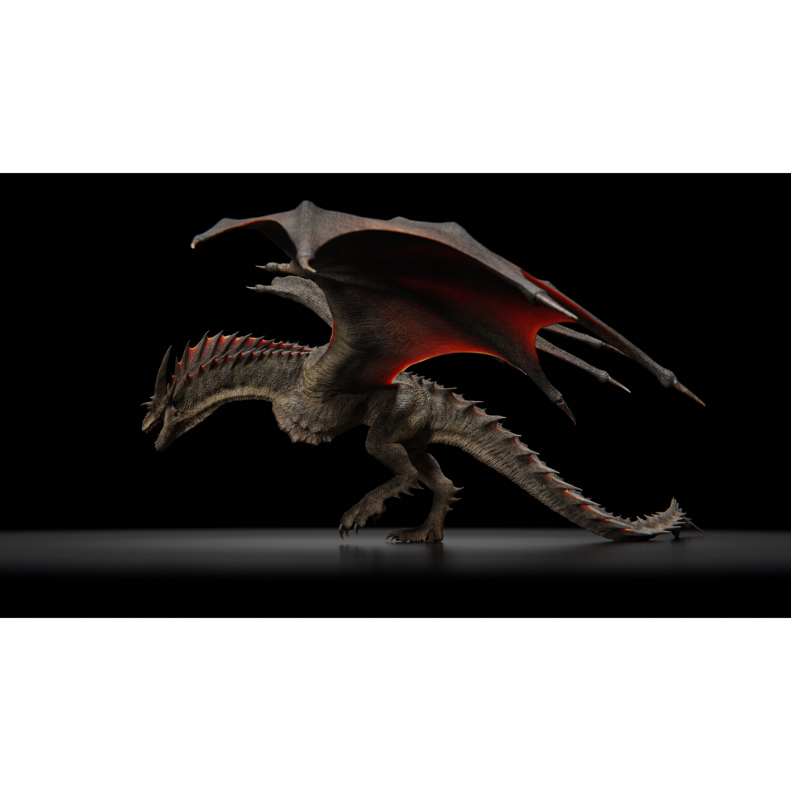 Vyrethorn Dragon 3D Model – Low Poly Rigged Creature, FBX & Blender - View 22