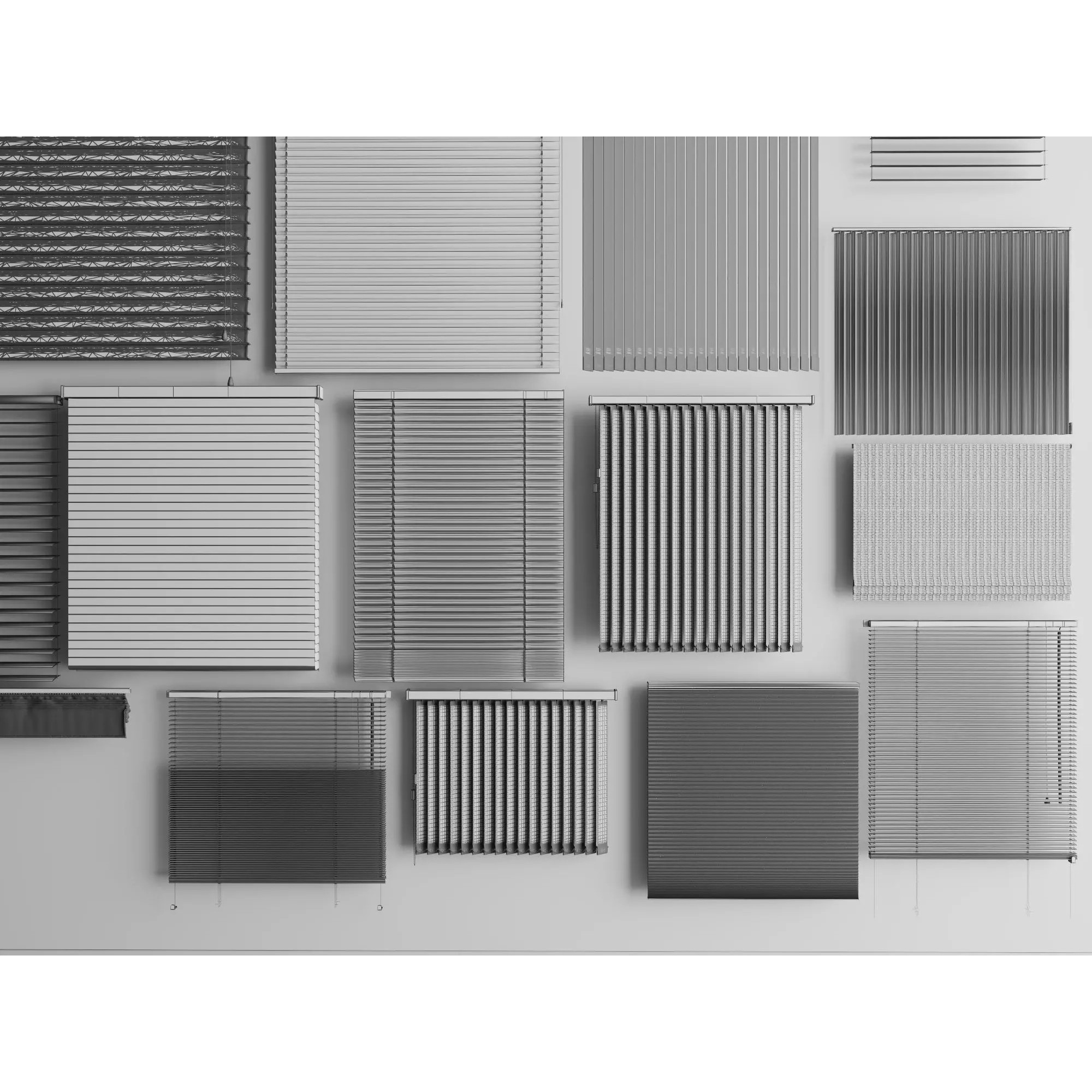 Modern Window Blinds Collection - Low-Poly 3D Model - View 12