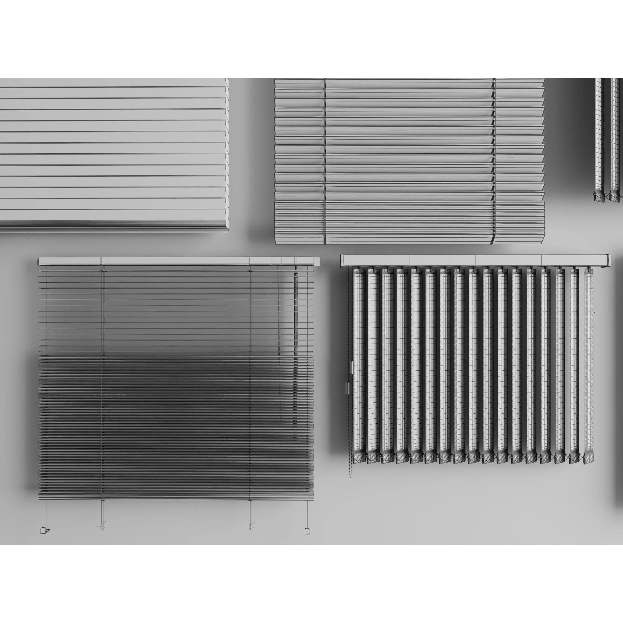 Modern Window Blinds Collection - Low-Poly 3D Model - View 13