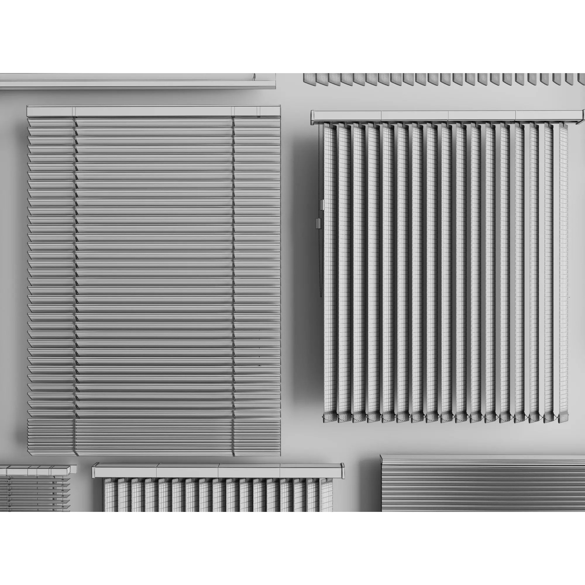Modern Window Blinds Collection - Low-Poly 3D Model - View 14
