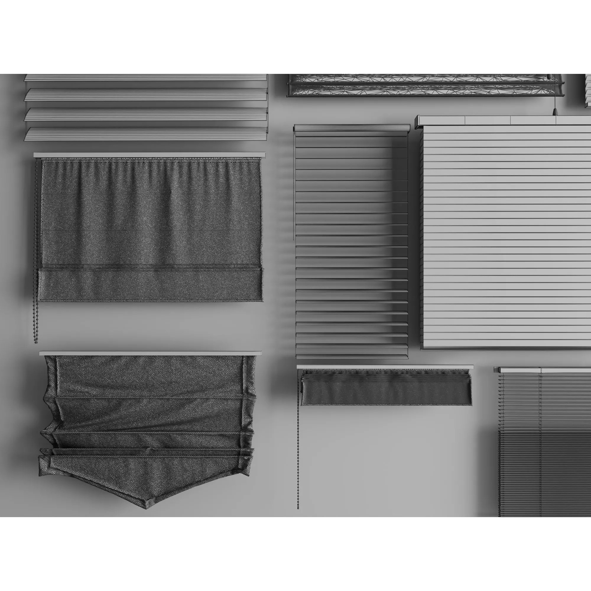 Modern Window Blinds Collection - Low-Poly 3D Model - View 15