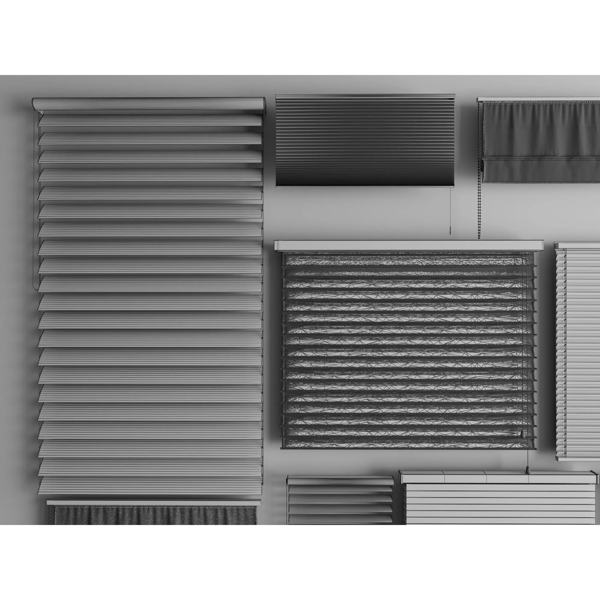 Modern Window Blinds Collection - Low-Poly 3D Model - View 16