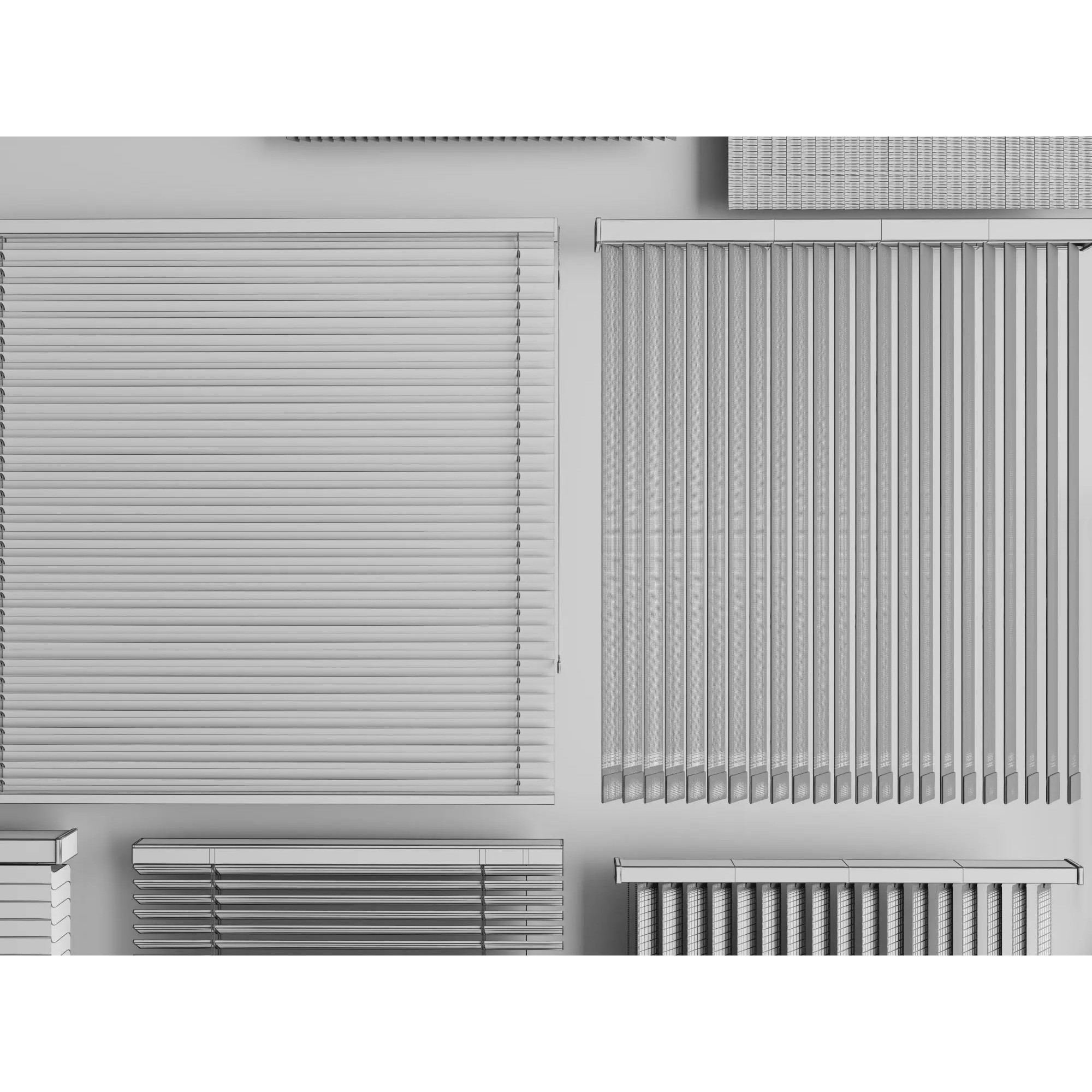 Modern Window Blinds Collection - Low-Poly 3D Model - View 17
