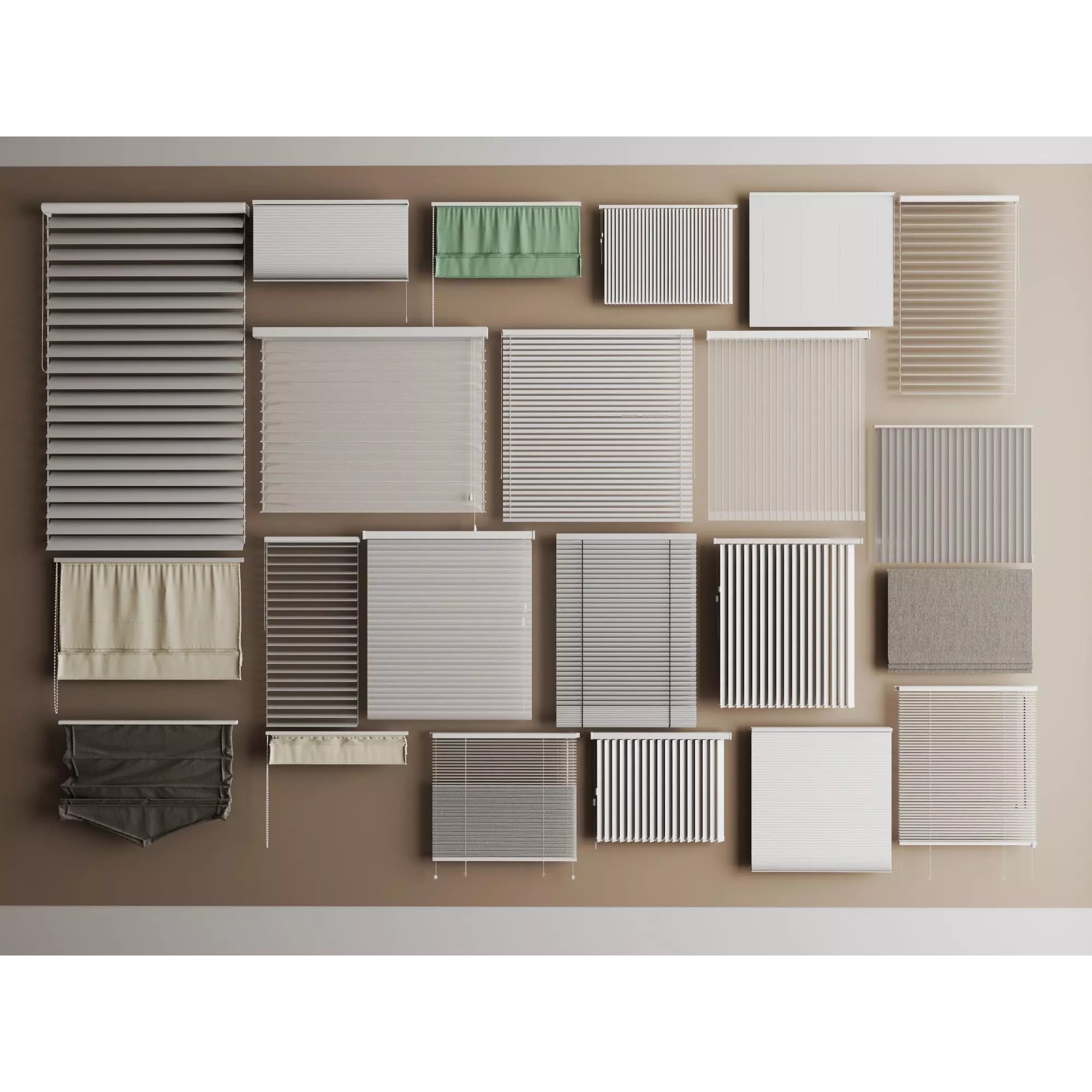 Modern Window Blinds Collection - Low-Poly 3D Model - View 3