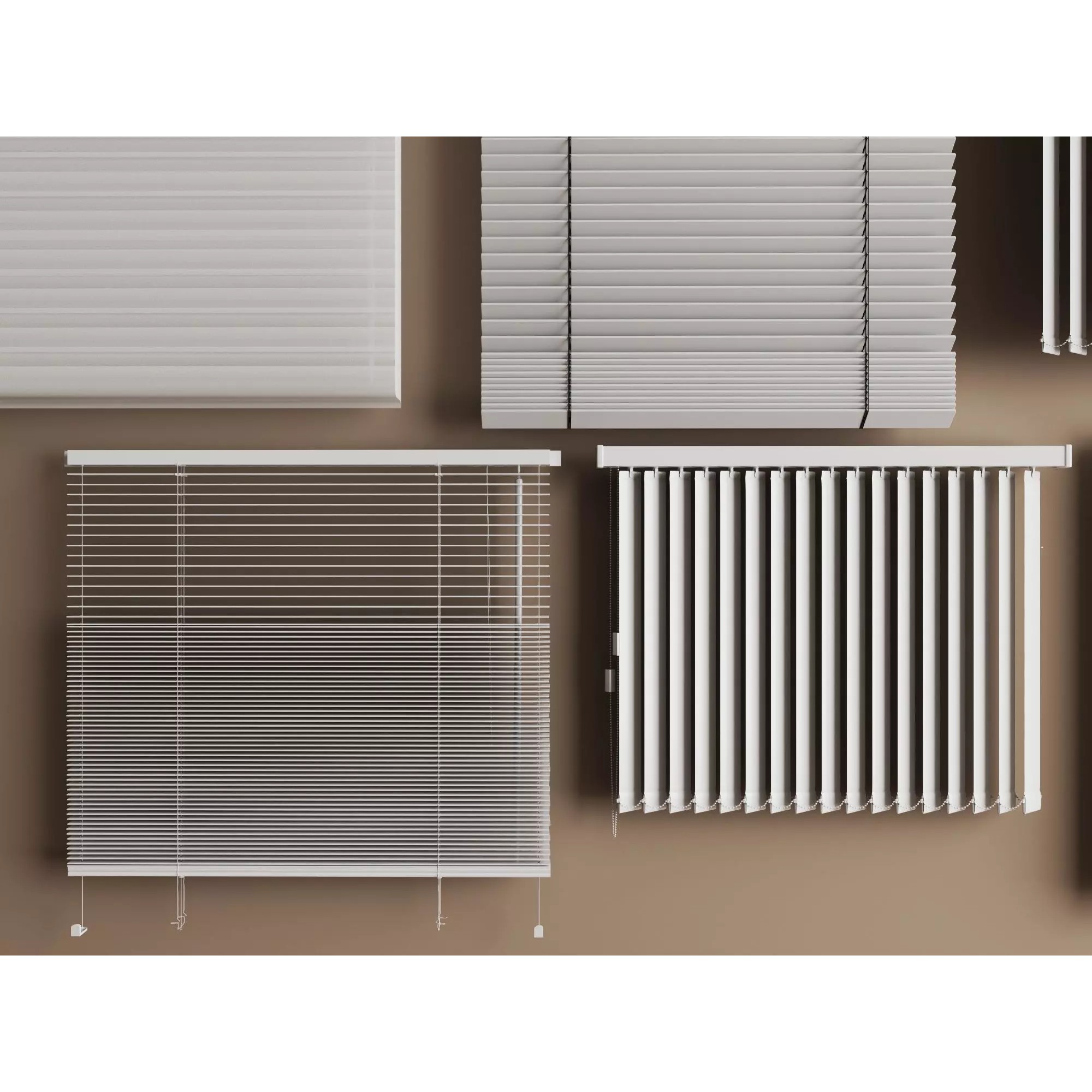 Modern Window Blinds Collection - Low-Poly 3D Model - View 6