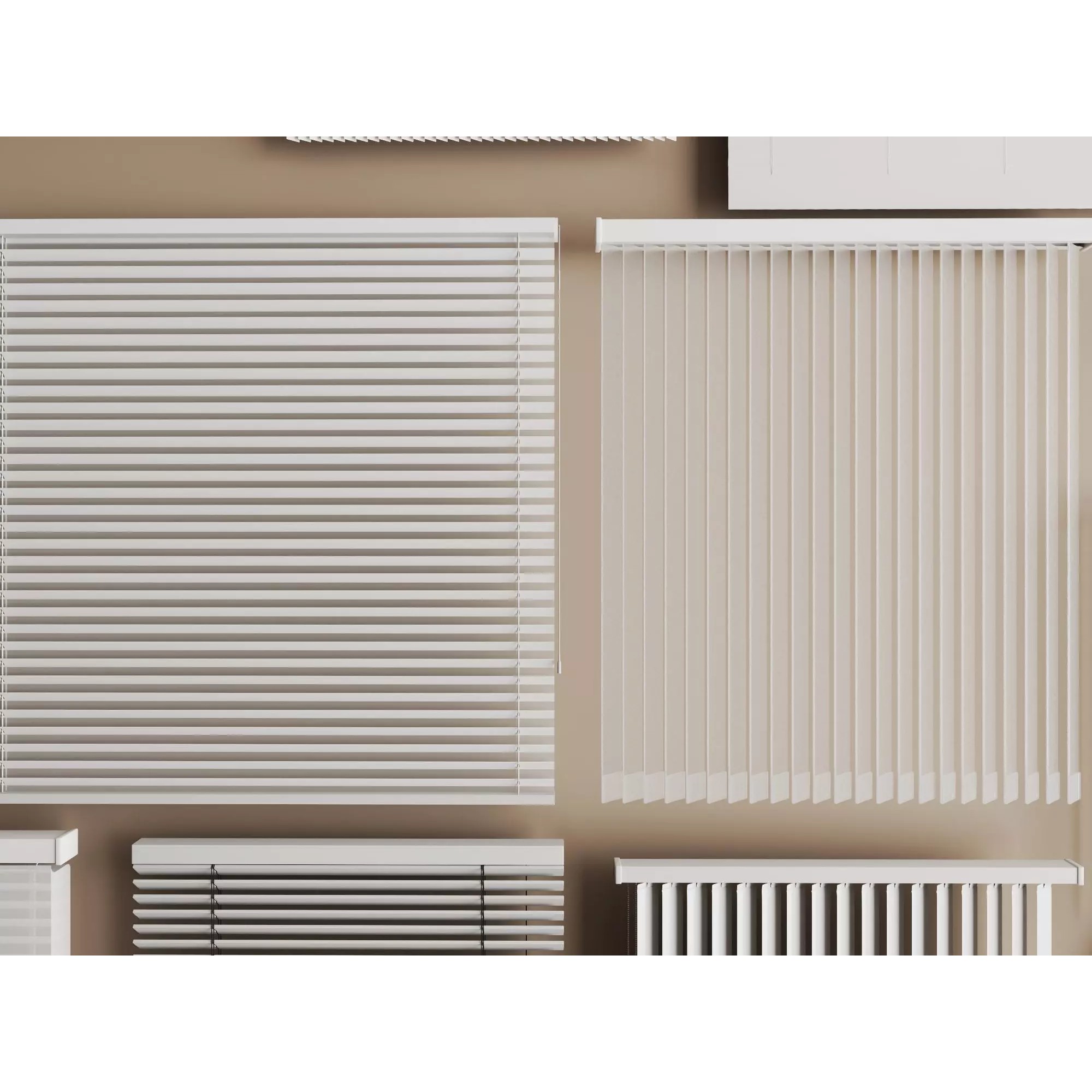 Modern Window Blinds Collection - Low-Poly 3D Model - View 9