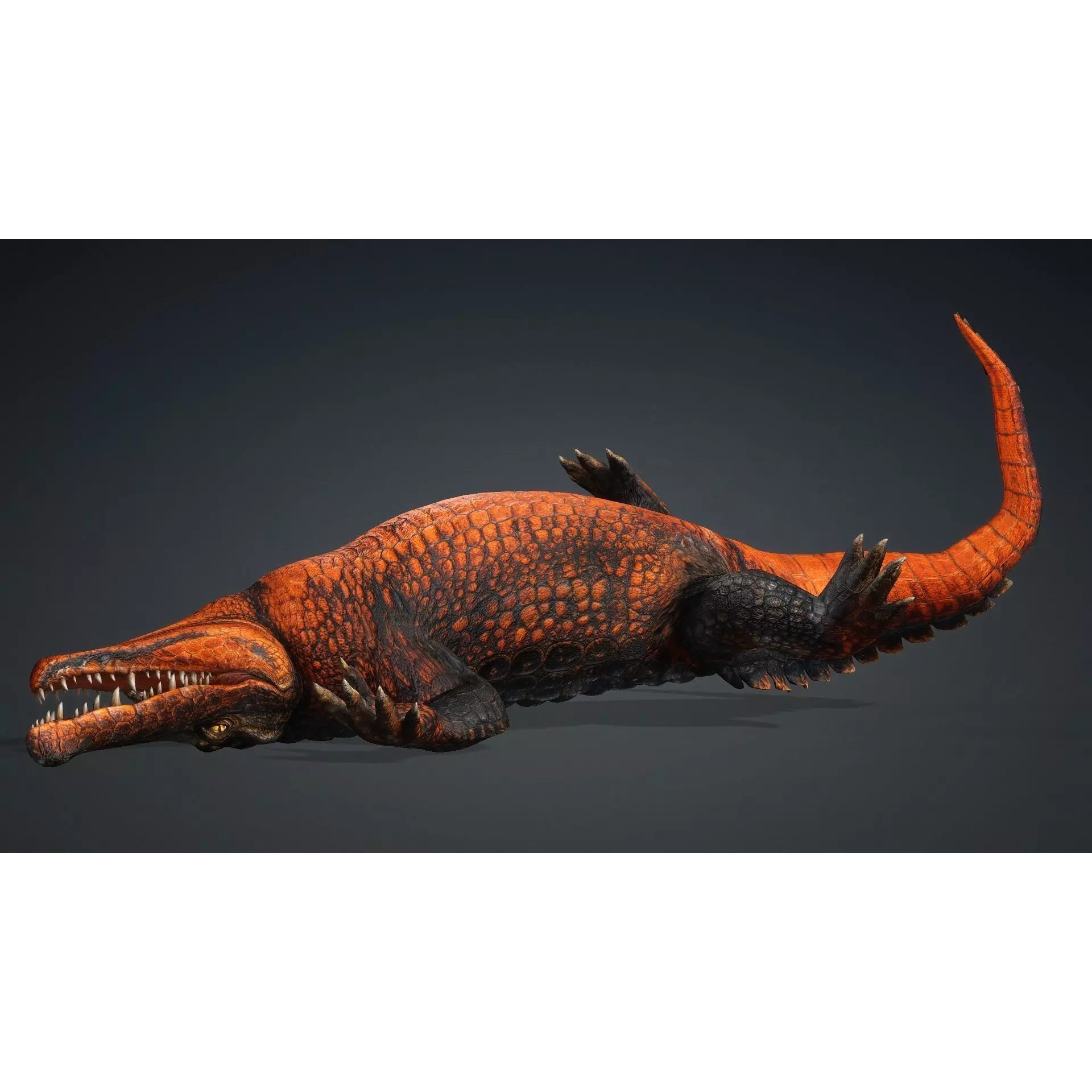Crocodile 3D Model – Rigged Animated Creature with PBR Textures - View 10