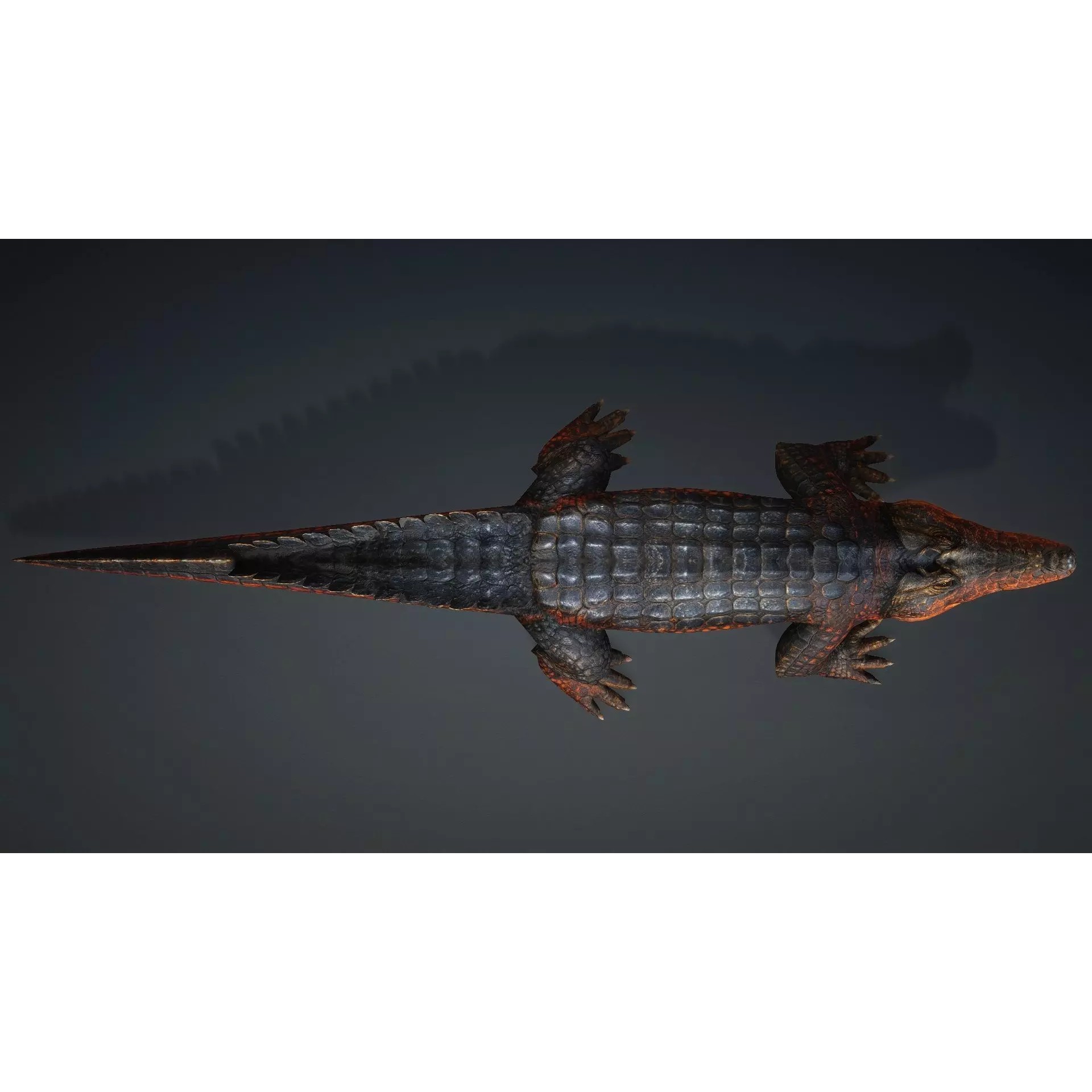 Crocodile 3D Model – Rigged Animated Creature with PBR Textures - View 12