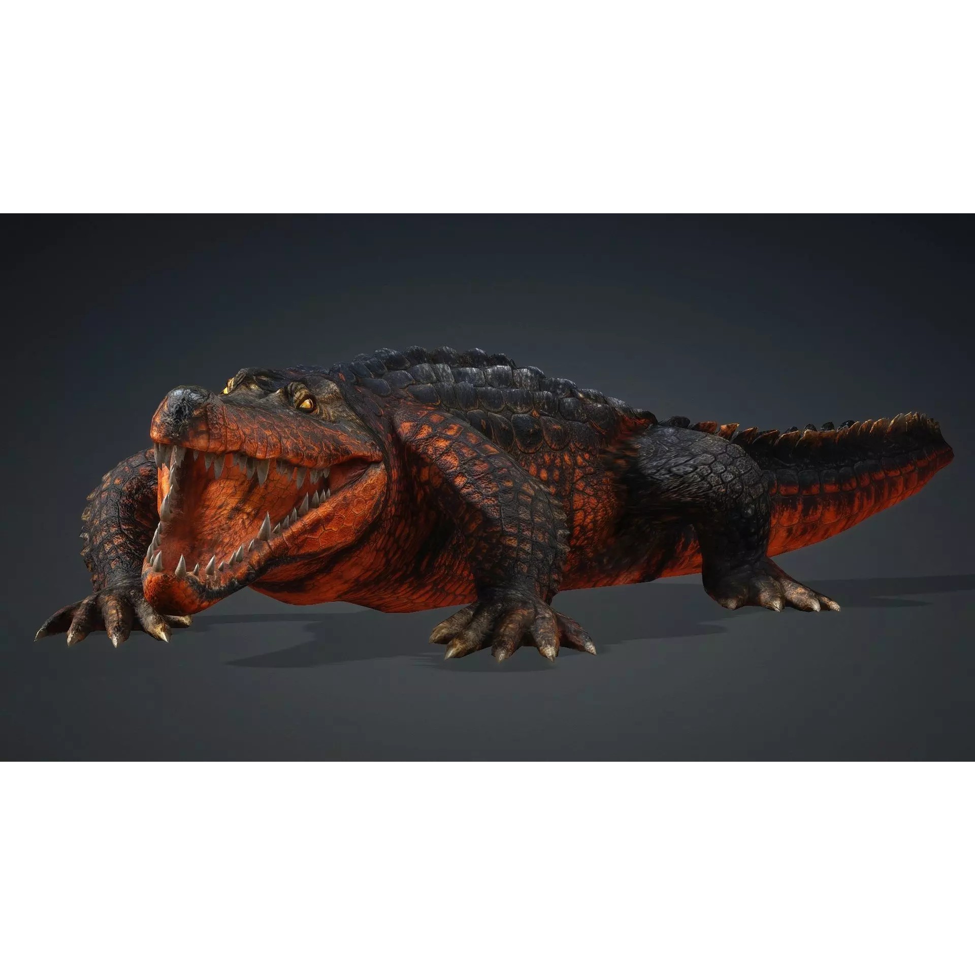 Crocodile 3D Model – Rigged Animated Creature with PBR Textures - View 14
