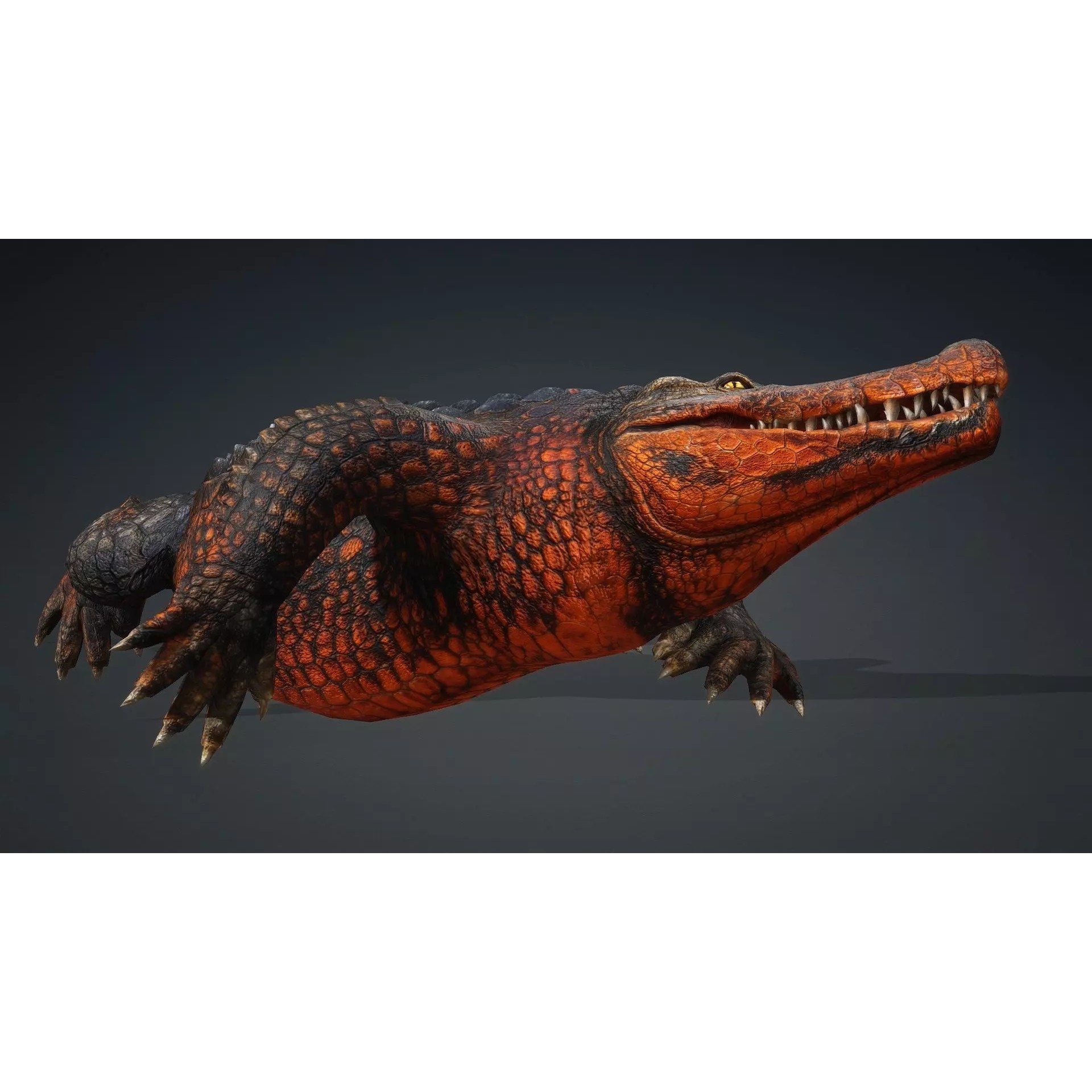 Crocodile 3D Model – Rigged Animated Creature with PBR Textures - View 16