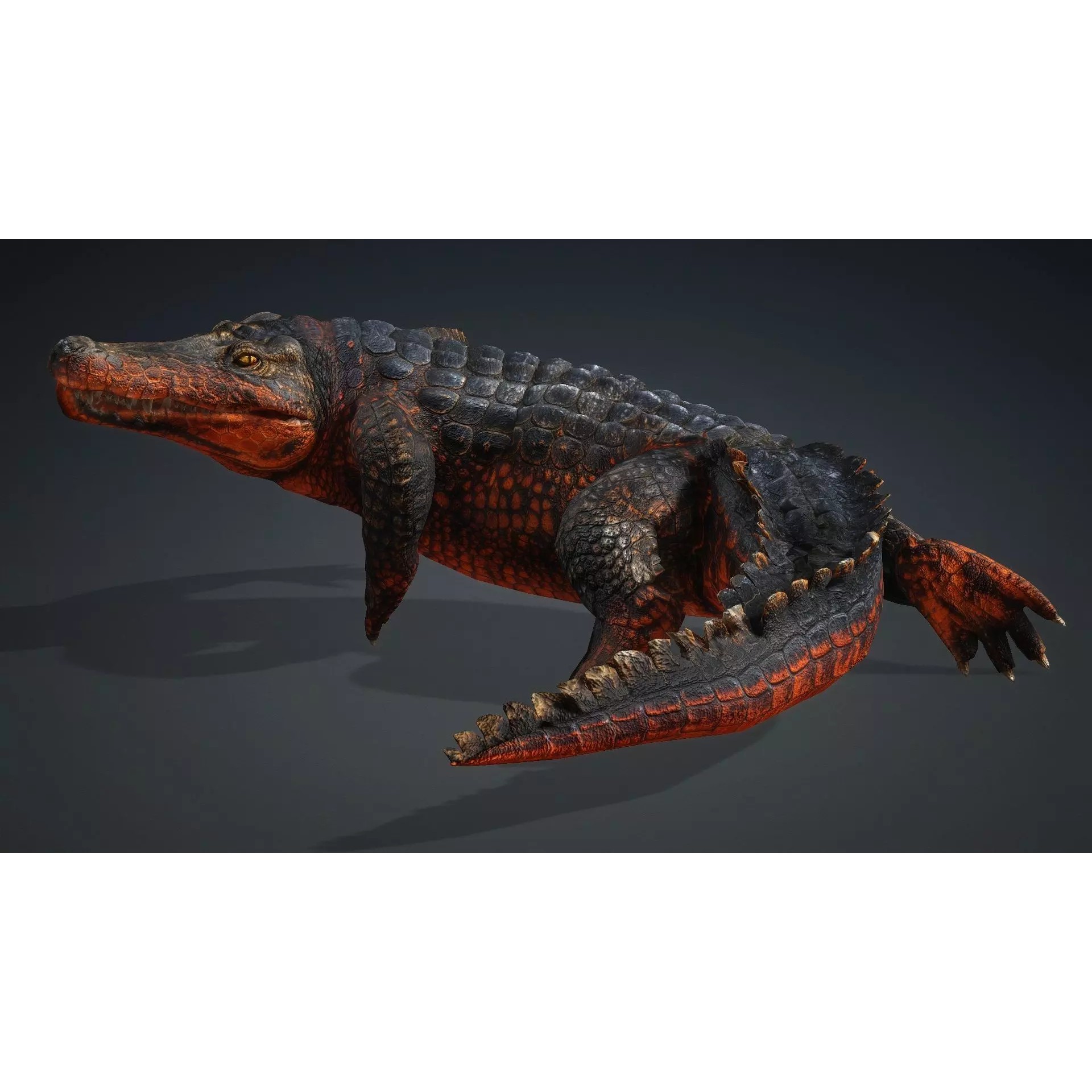 Crocodile 3D Model – Rigged Animated Creature with PBR Textures - View 17