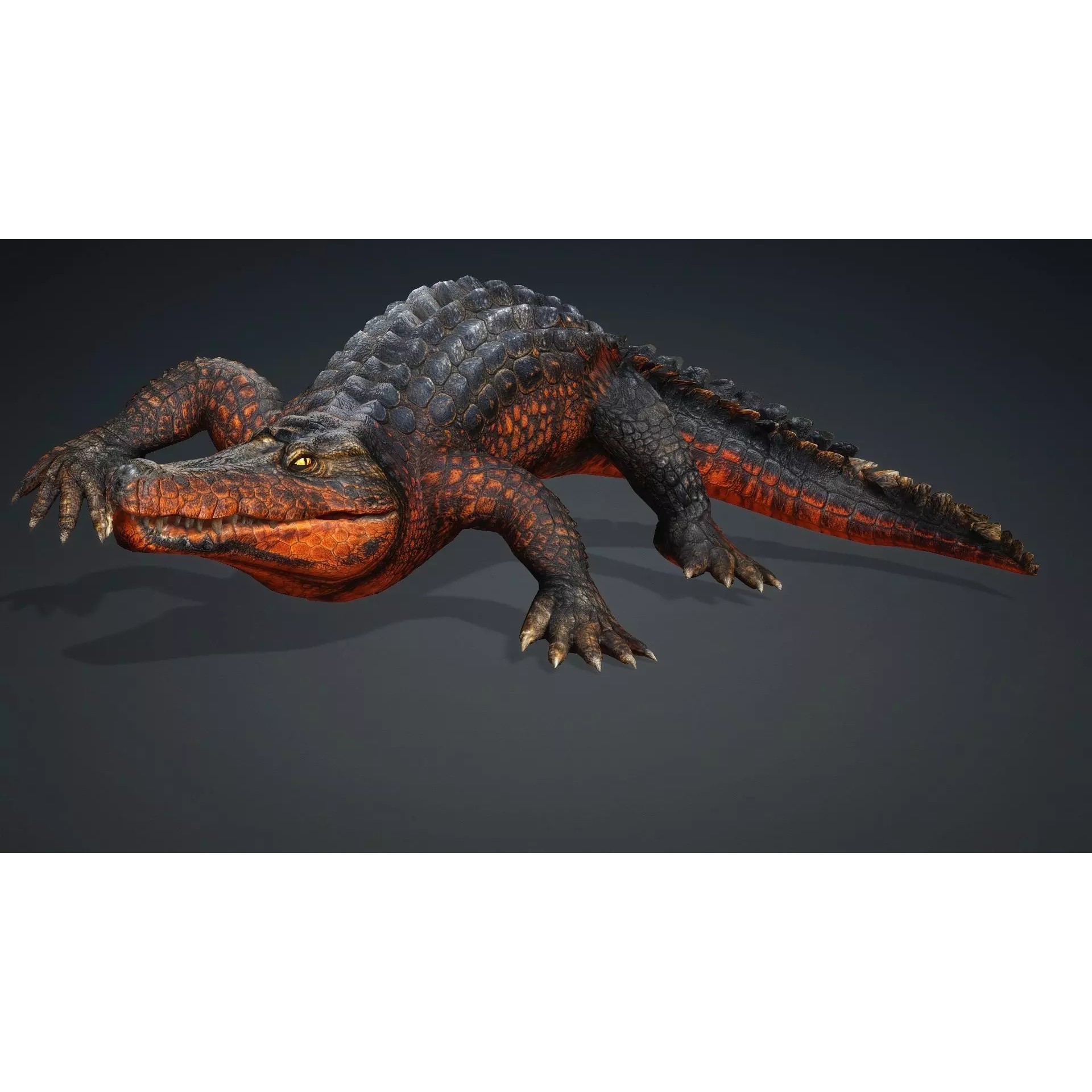 Crocodile 3D Model – Rigged Animated Creature with PBR Textures - View 18