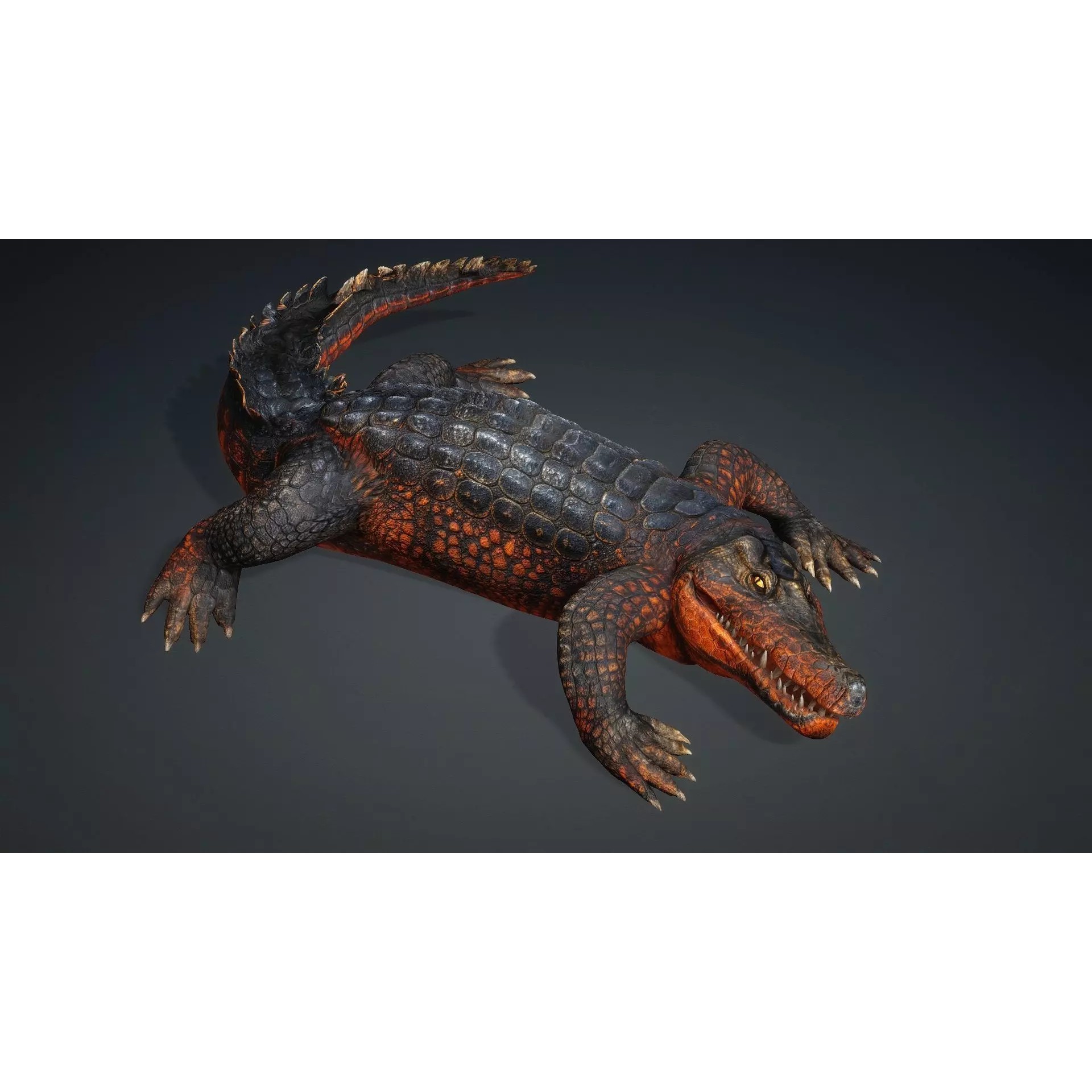 Crocodile 3D Model – Rigged Animated Creature with PBR Textures - View 19