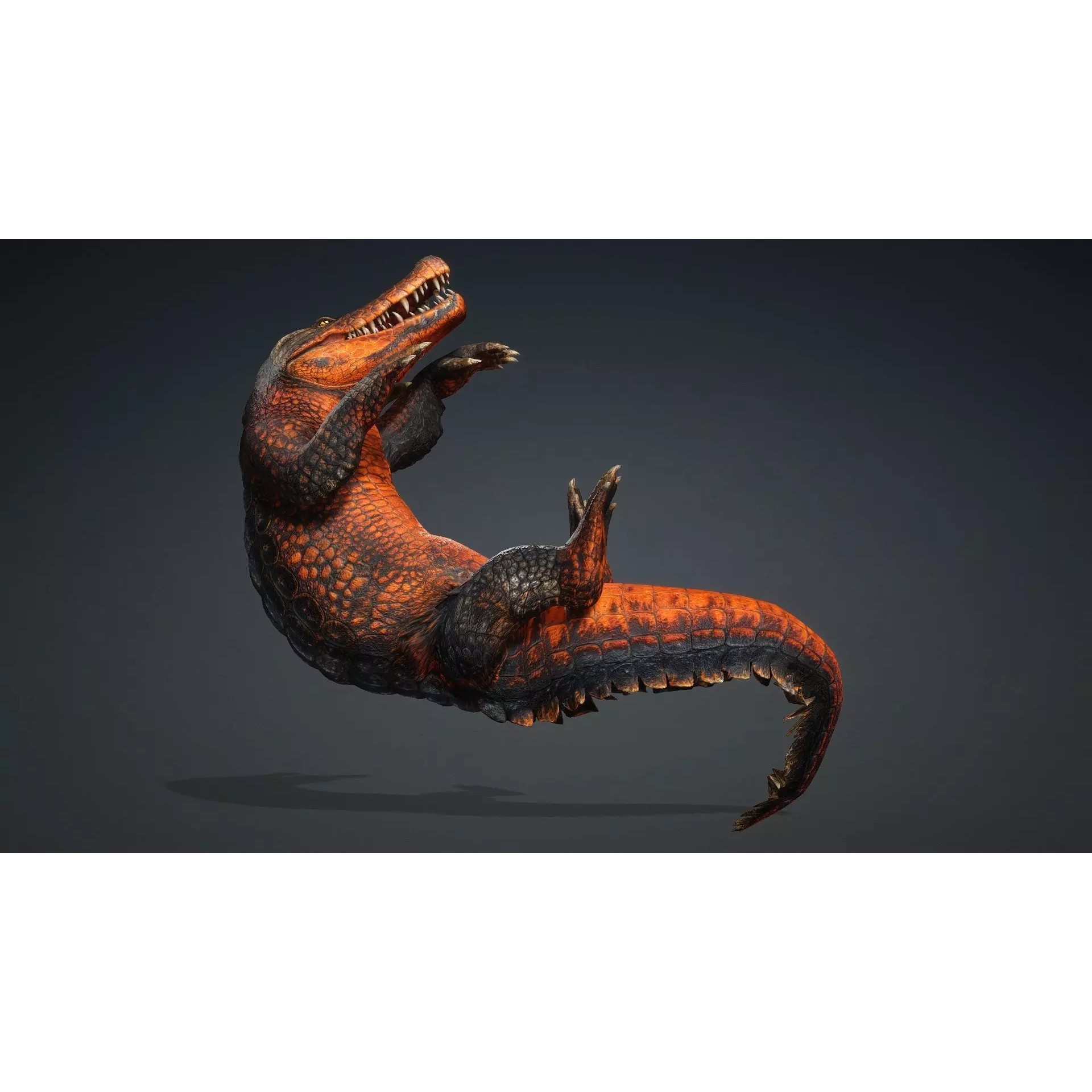 Crocodile 3D Model – Rigged Animated Creature with PBR Textures - View 8