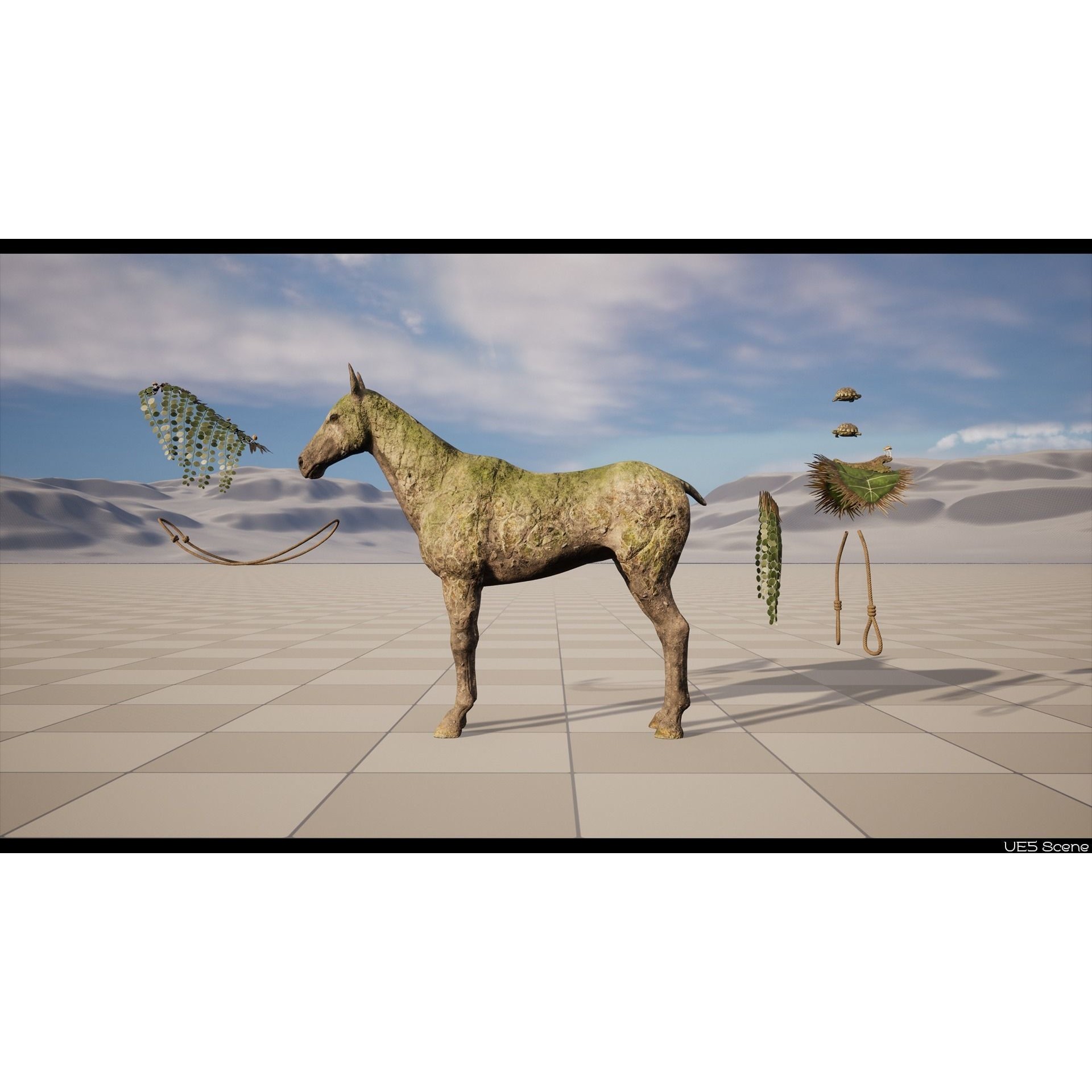 Earth Horse 3D Model – Low Poly Animated Rigged Asset for Games