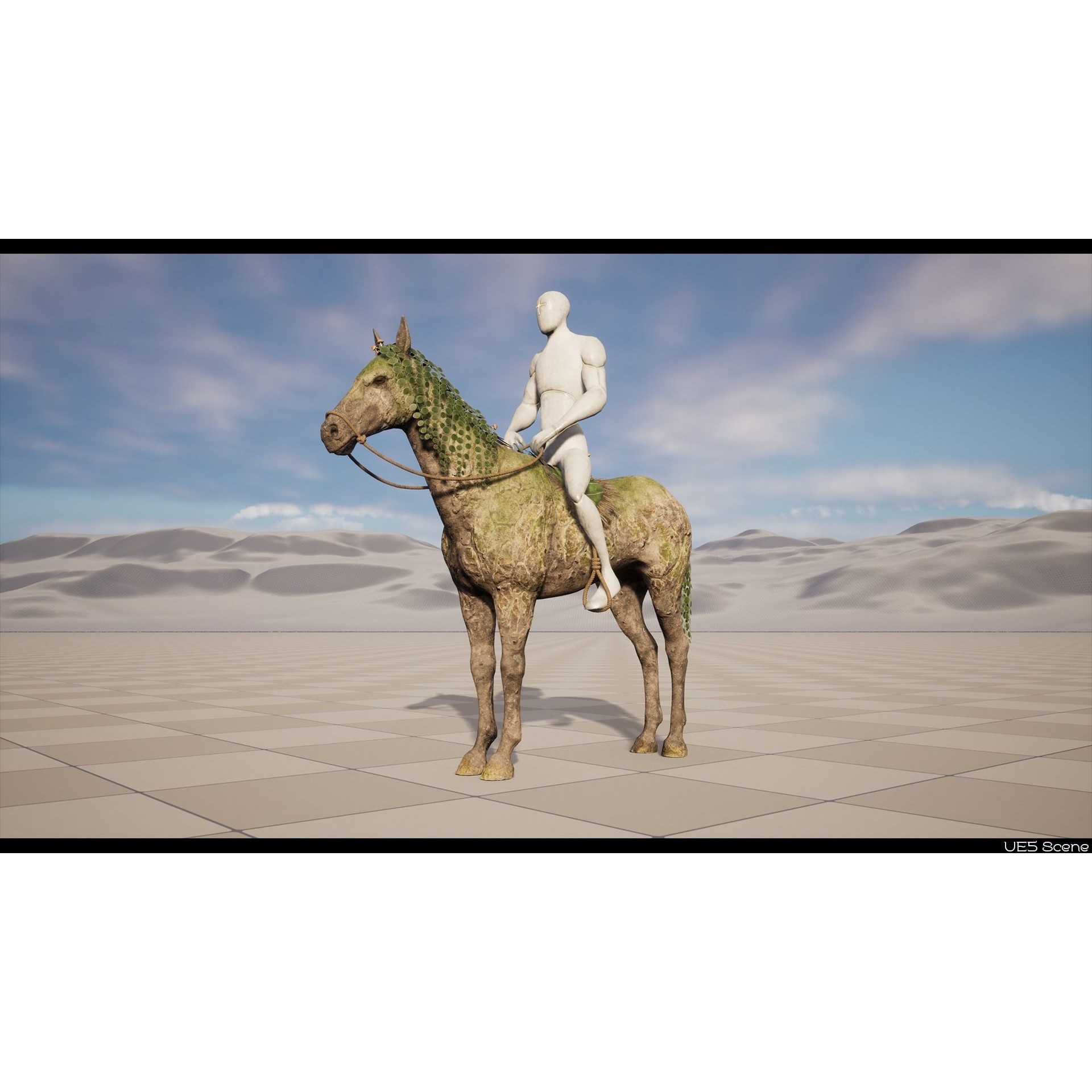 Earth Horse 3D Model – Low Poly Animated Rigged Asset for Games - View 13