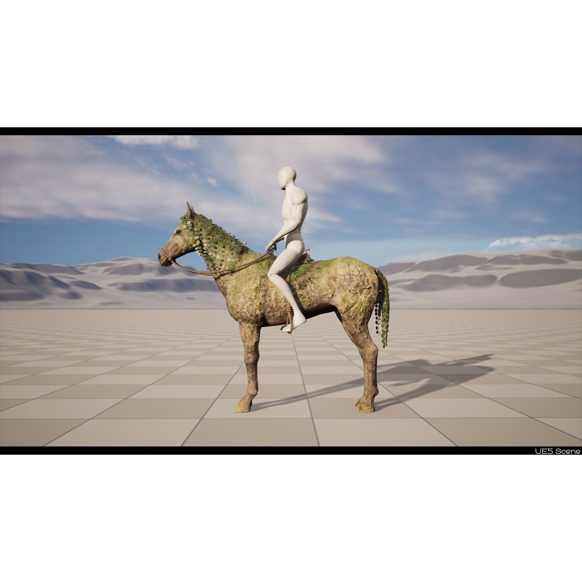 Earth Horse 3D Model – Low Poly Animated Rigged Asset for Games - View 14