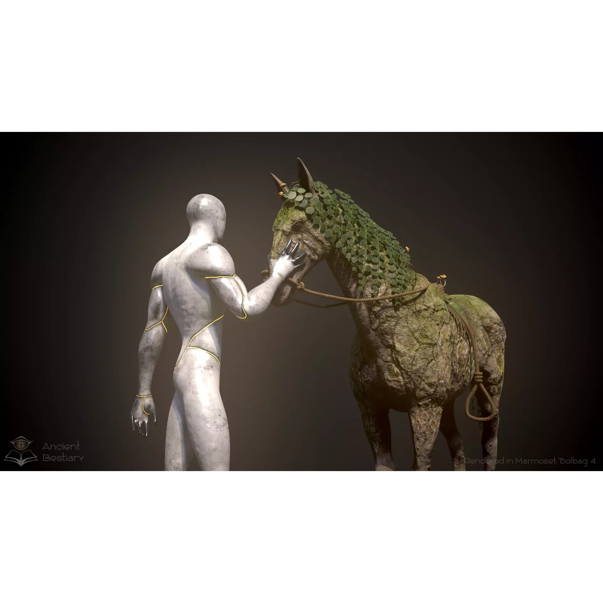 Earth Horse 3D Model – Low Poly Animated Rigged Asset for Games - View 2