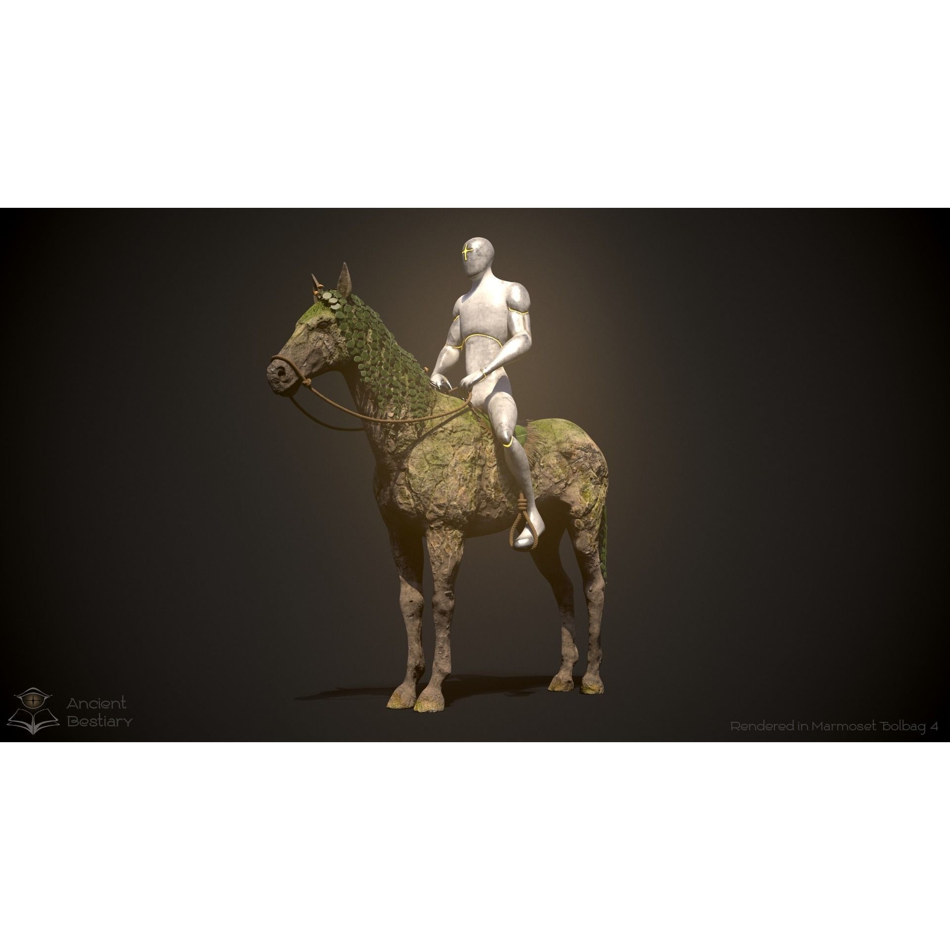 Earth Horse 3D Model – Low Poly Animated Rigged Asset for Games - View 3