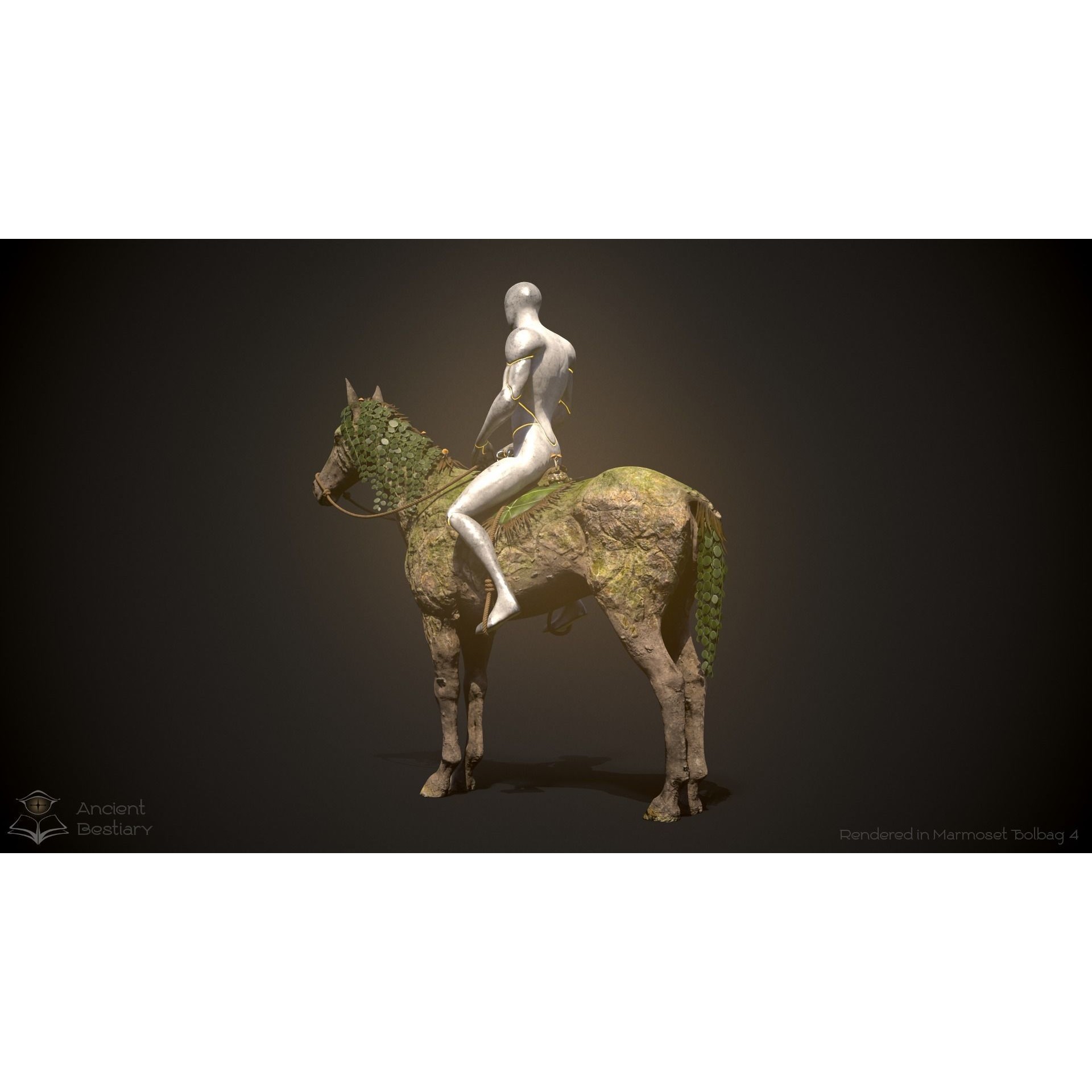 Earth Horse 3D Model – Low Poly Animated Rigged Asset for Games - View 4