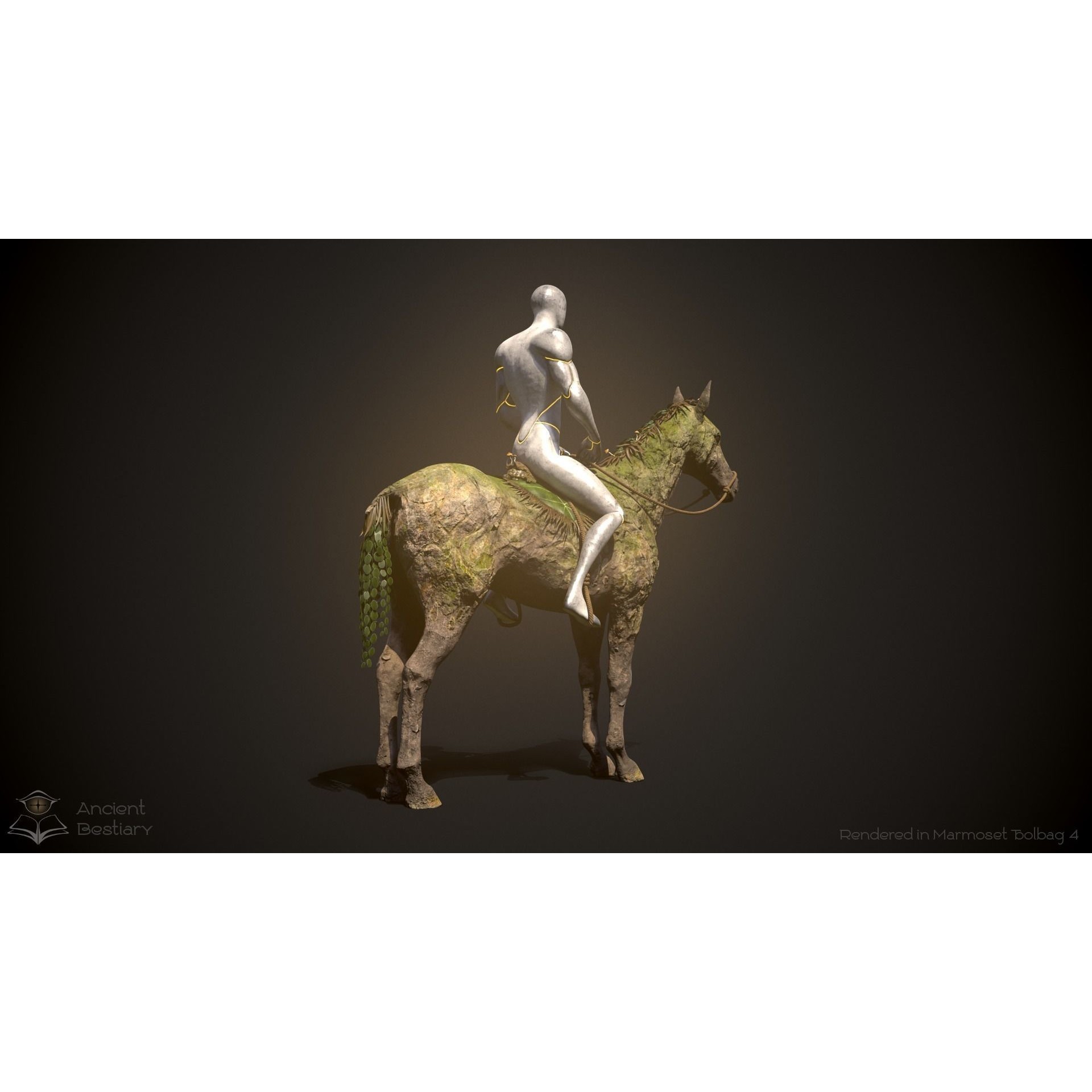Earth Horse 3D Model – Low Poly Animated Rigged Asset for Games - View 5