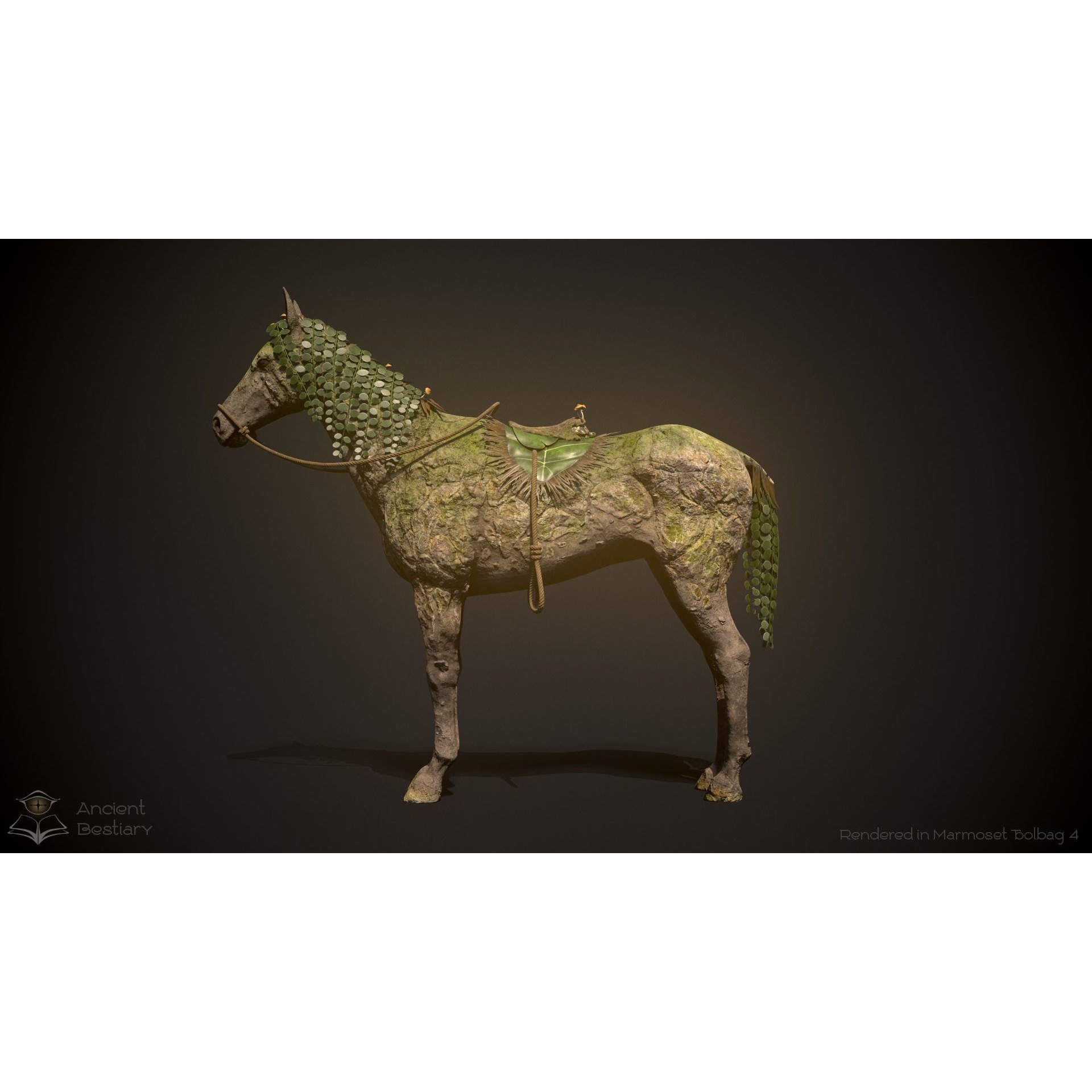 Earth Horse 3D Model – Low Poly Animated Rigged Asset for Games - View 8