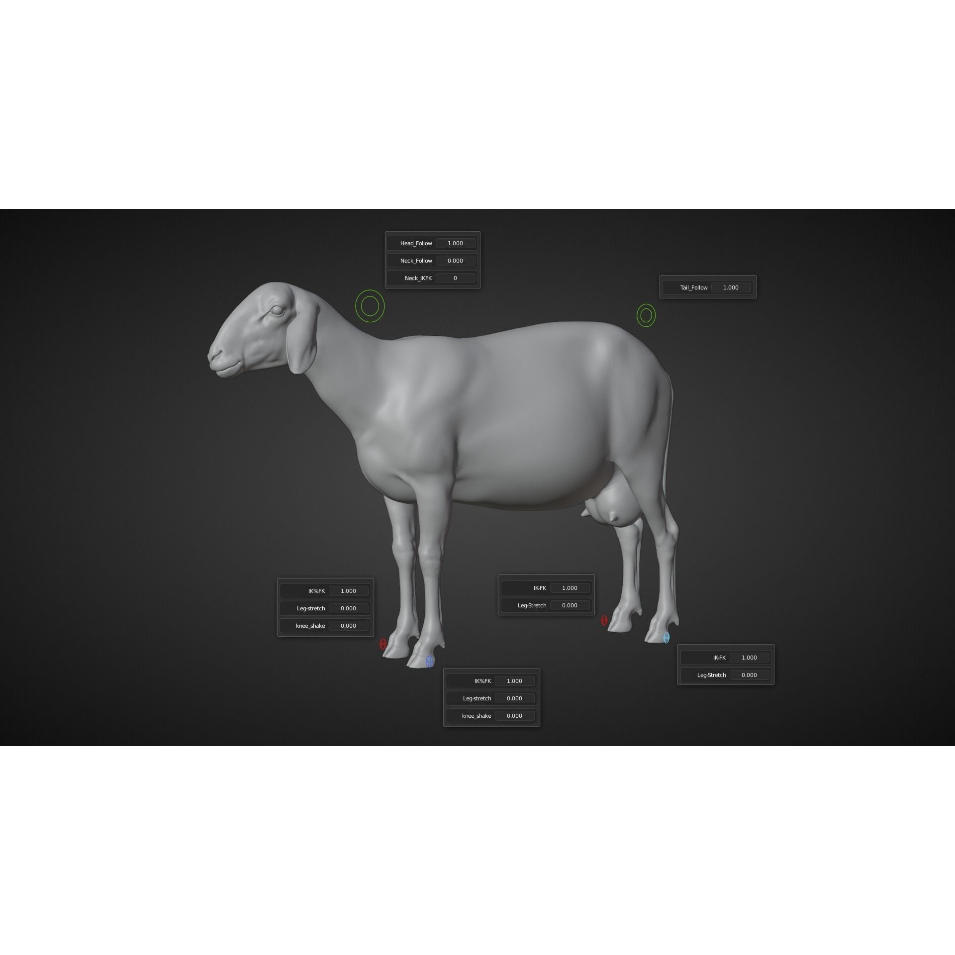 Assaf Sheep 3D Model – Rigged Animal with Animation, Blender - View 12