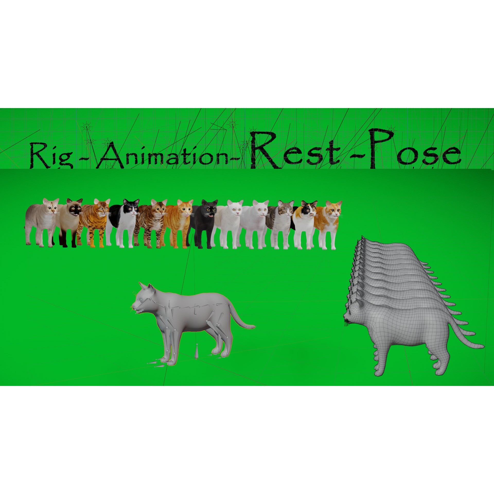 Cats 3D Model – Low Poly Game Ready with 27 Animations, FBX - View 15