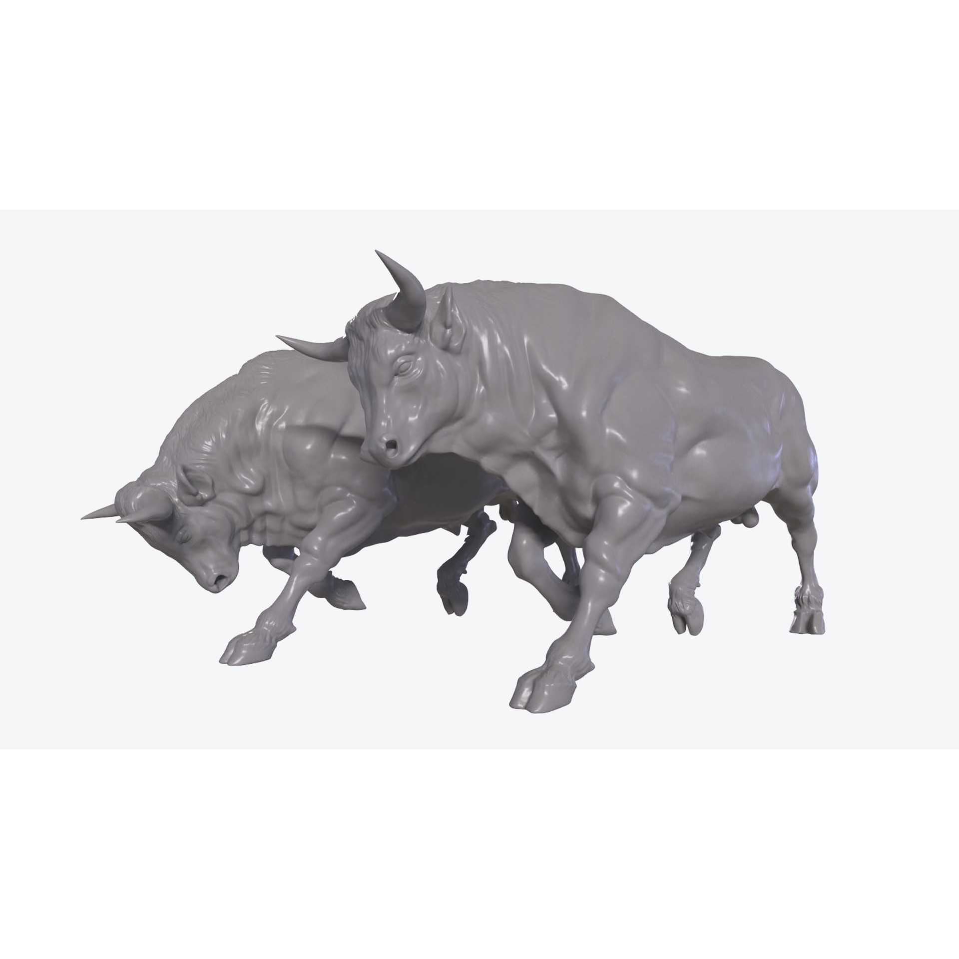 Bull Sculpture 3D Model – Low Poly Animal Asset, FBX, PBR - View 11