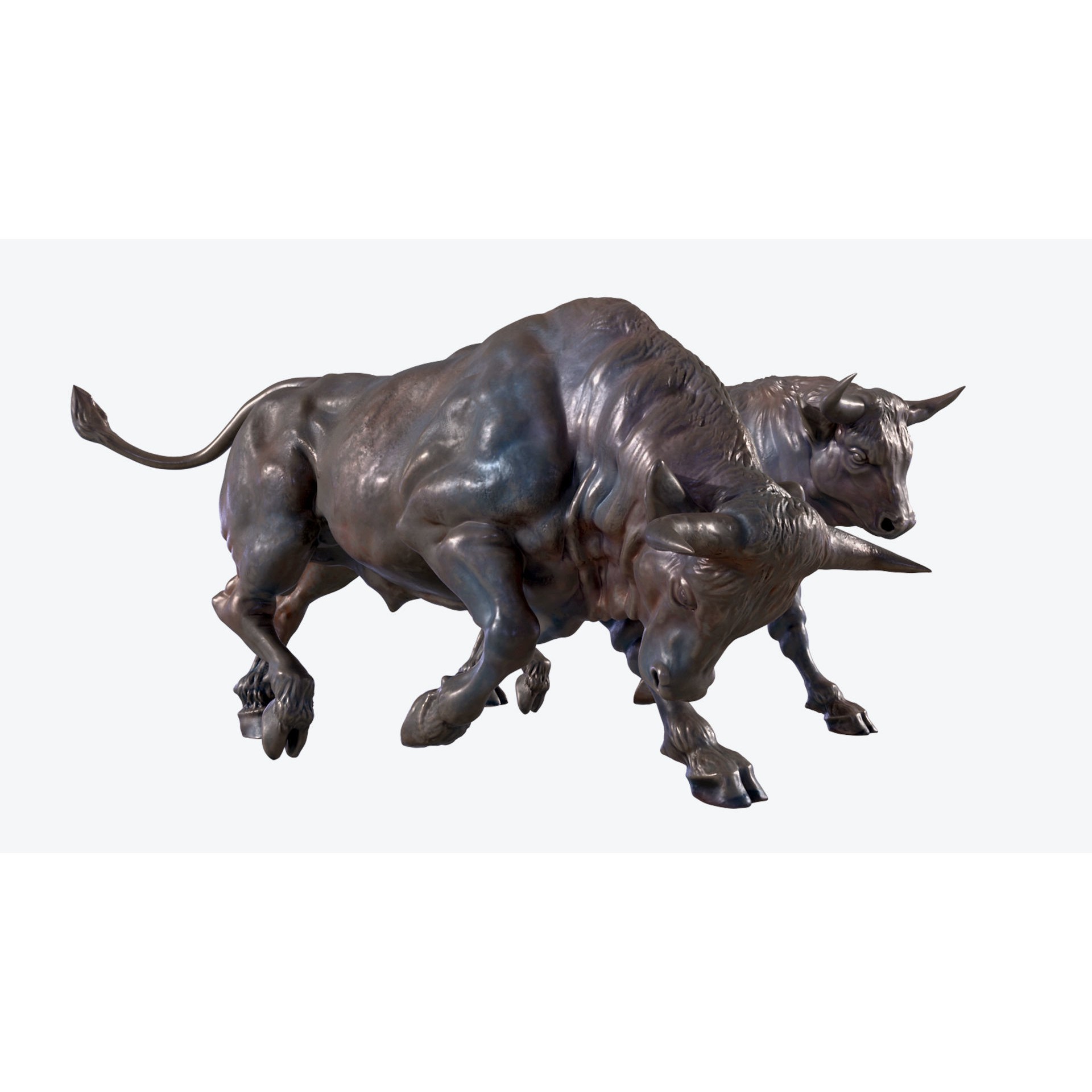 Bull Sculpture 3D Model – Low Poly Animal Asset, FBX, PBR - View 5