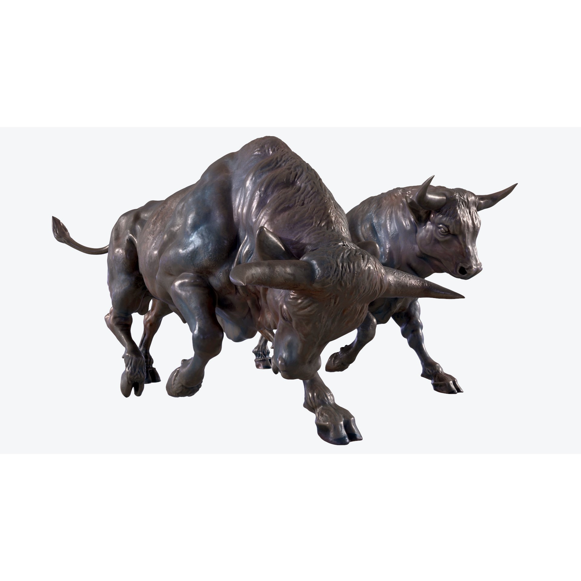 Bull Sculpture 3D Model – Low Poly Animal Asset, FBX, PBR - View 6